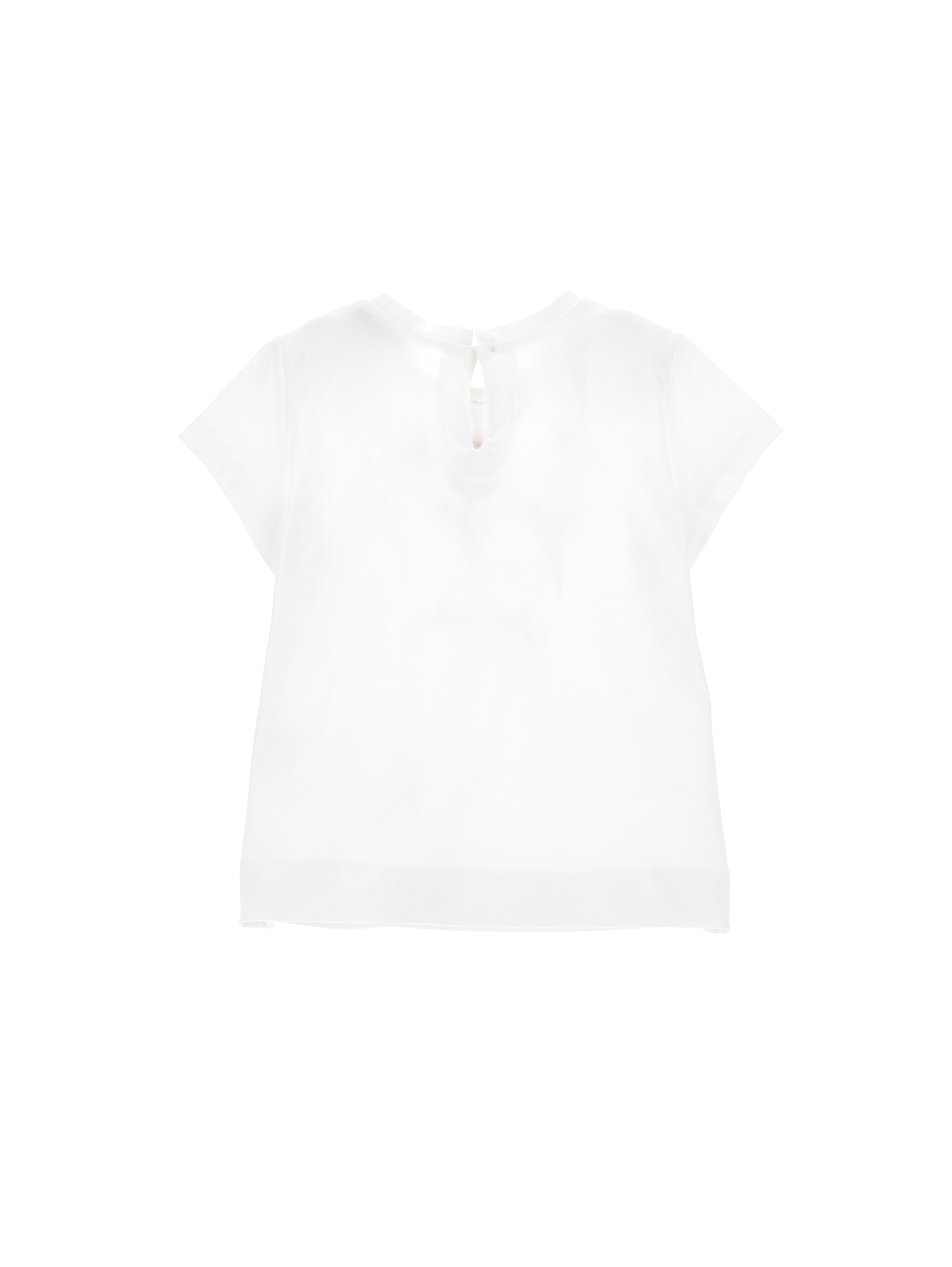 Shop Monnalisa Cotton T-shirt With Tulip Print In Tulle In White