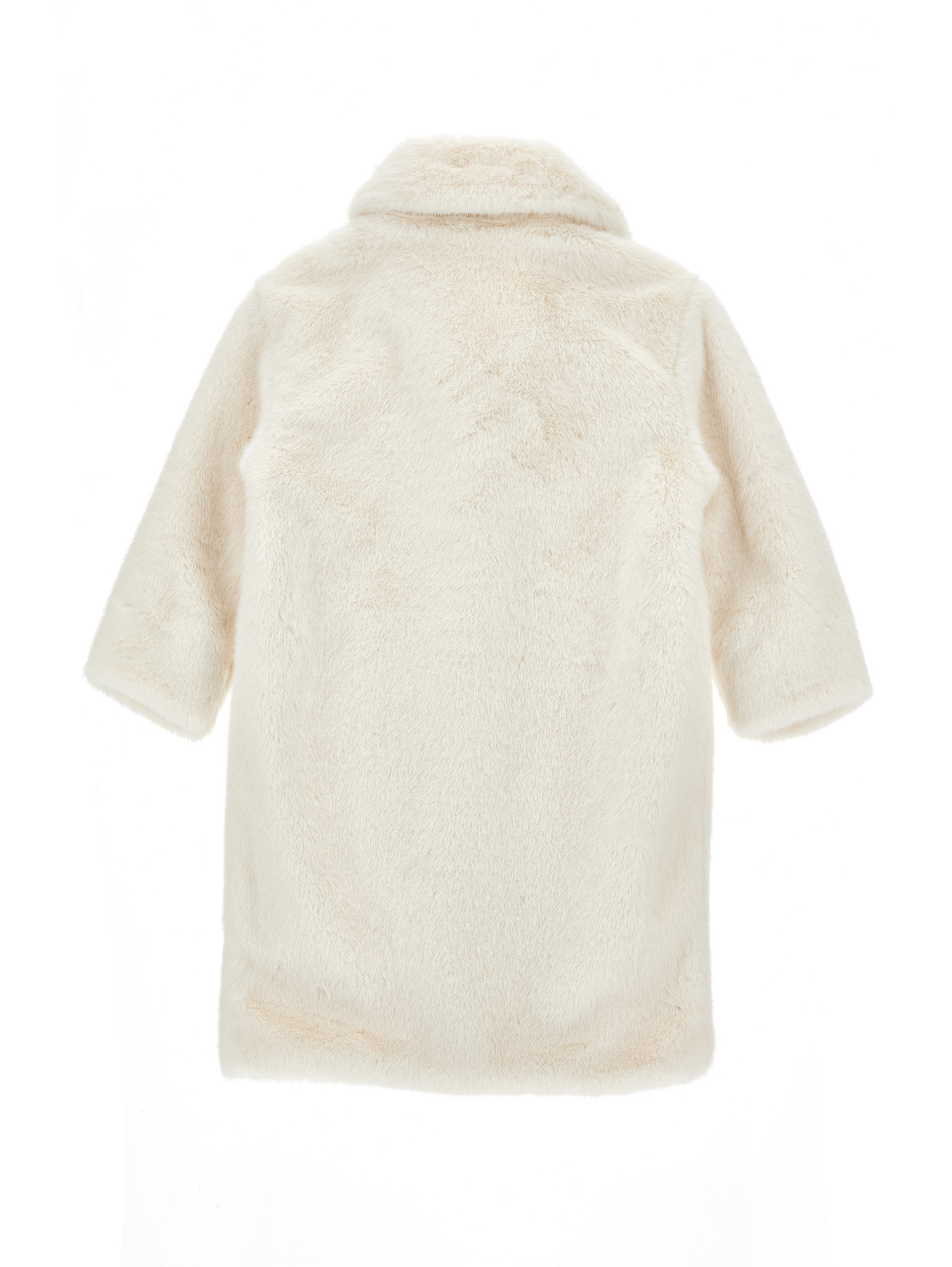 Monnalisa Teddy Coat Buttons In White