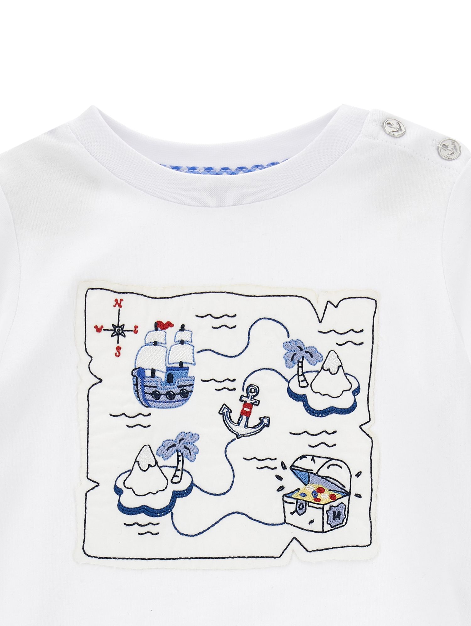 Monnalisa Embroidered Jersey T-shirt In White