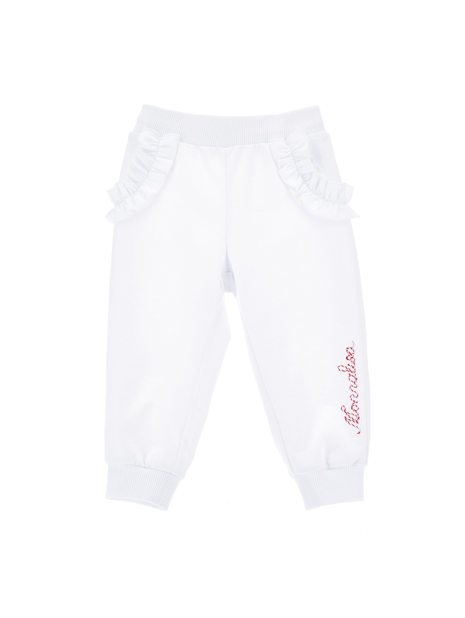 Monnalisa Sweatshirt Joggers With Ruffles In White