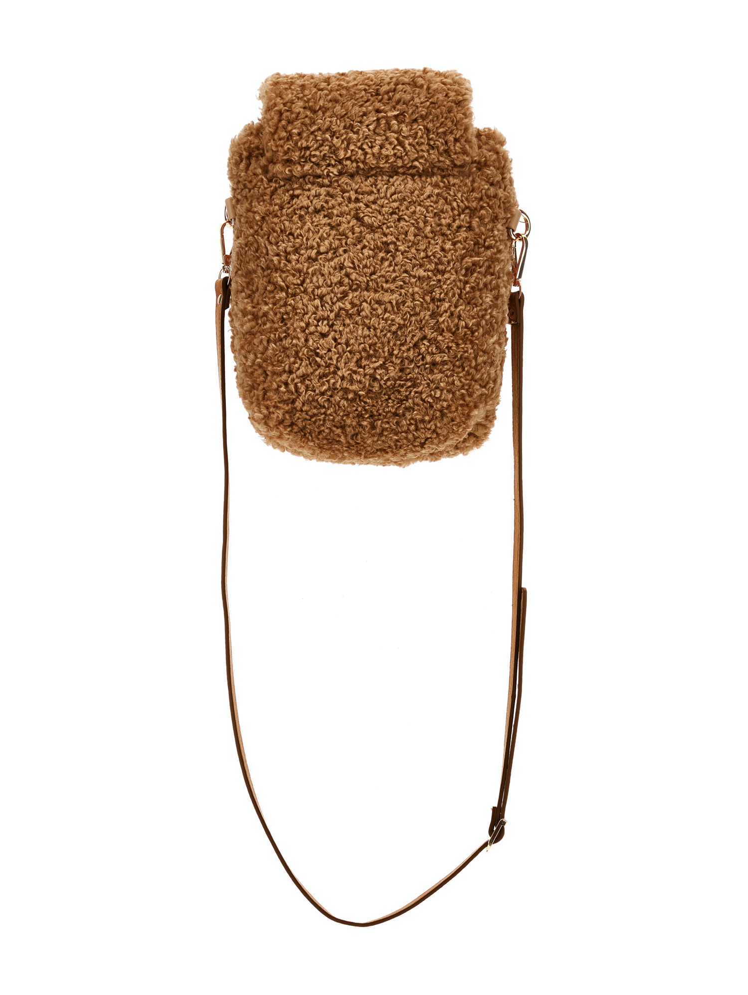 Monnalisa Plush Shoulder Bag In Beige