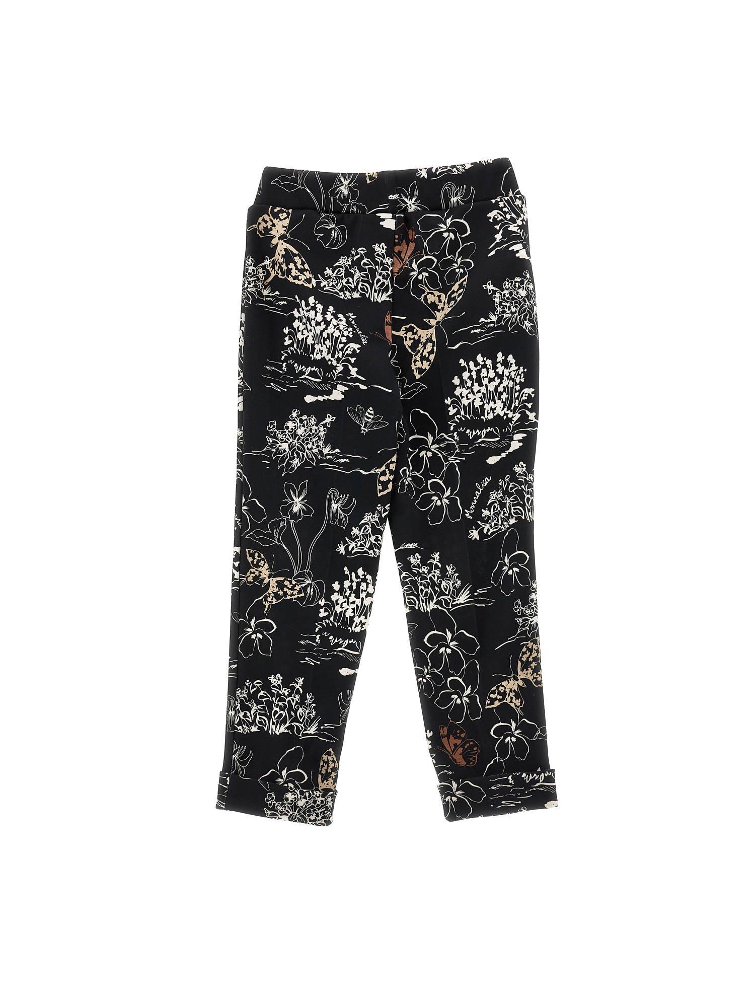 Monnalisa Comfortable Printed Trousers In Black