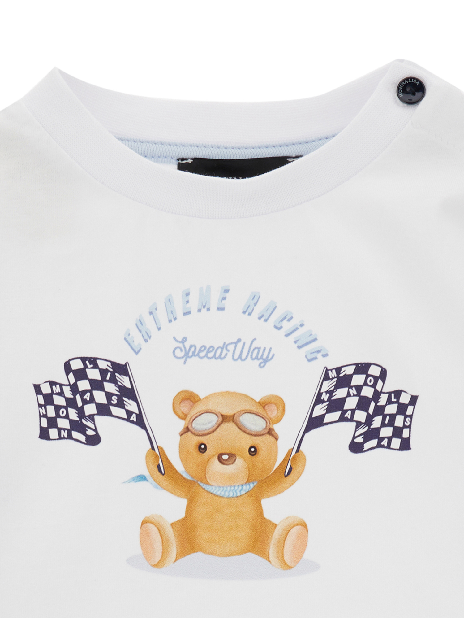 Monnalisa Print Jersey T-shirt In Cream