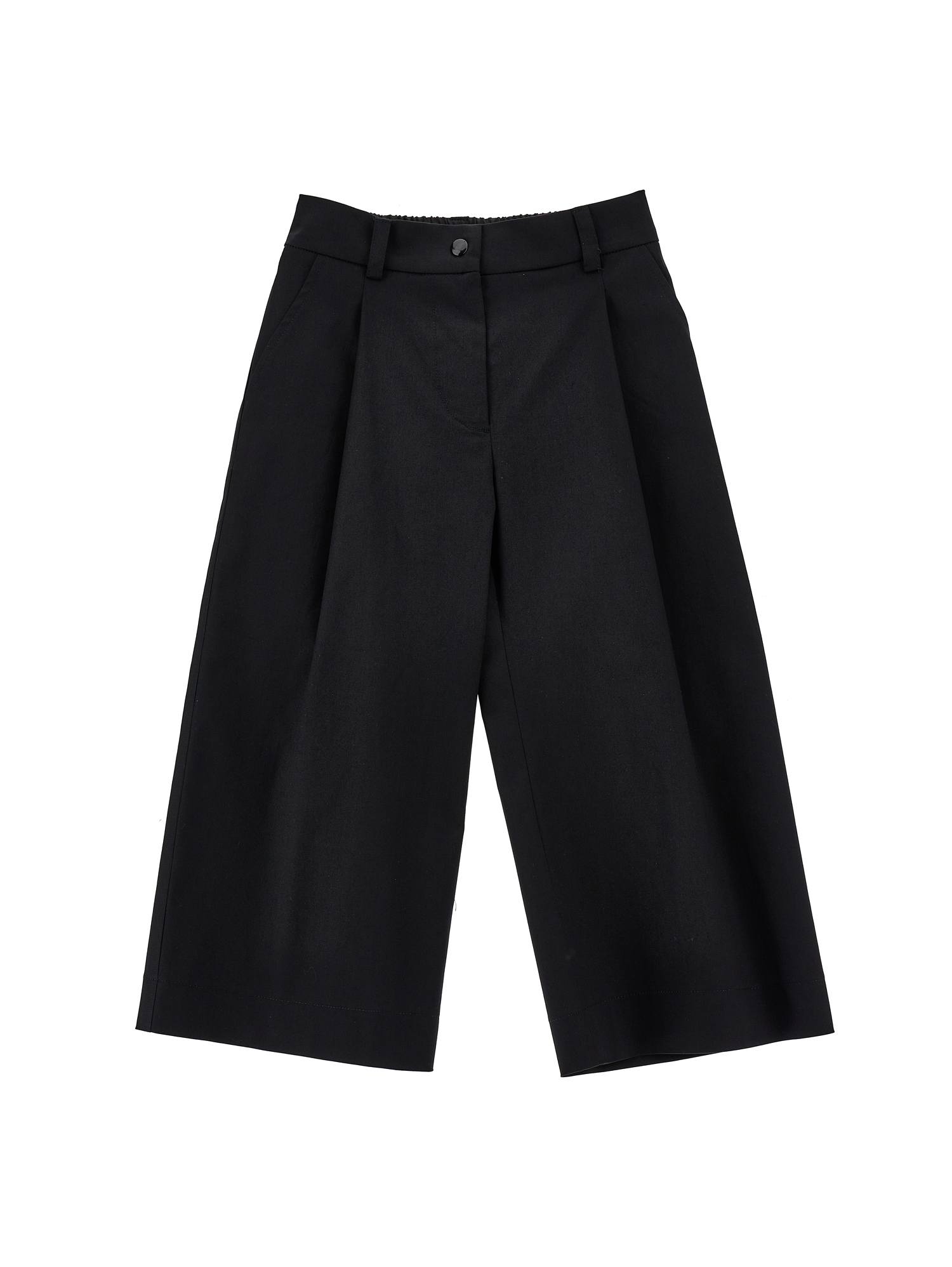 Monnalisa Kids'   Cropped Gabardine Trousers In Black