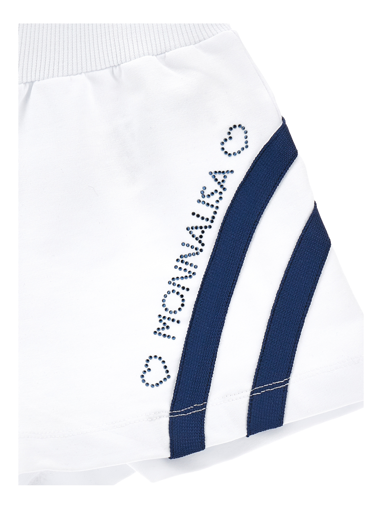 Shop Monnalisa Stretch Fleece Shorts In White