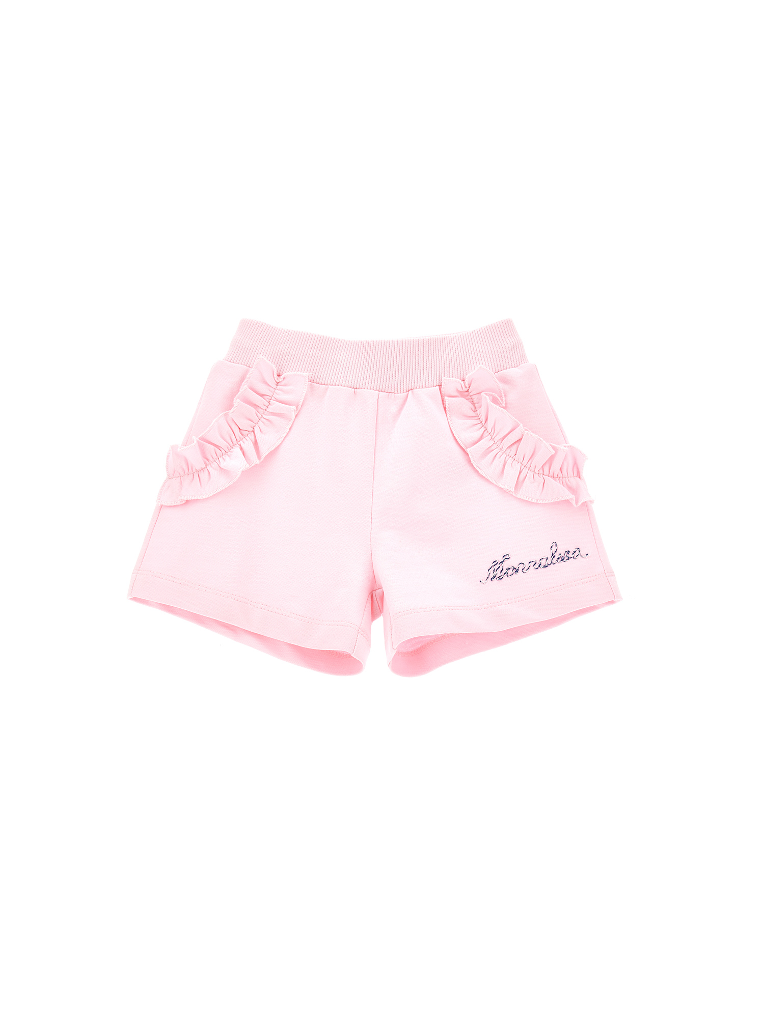 Monnalisa Babies'   Fleece Shorts With Ruffles In Rosa Fairy Tale