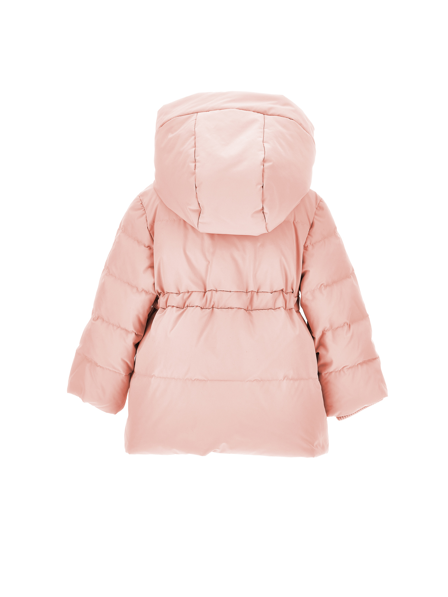 Shop Monnalisa Genuine Down Long Nylon Jacket In Dusty Pink Rose