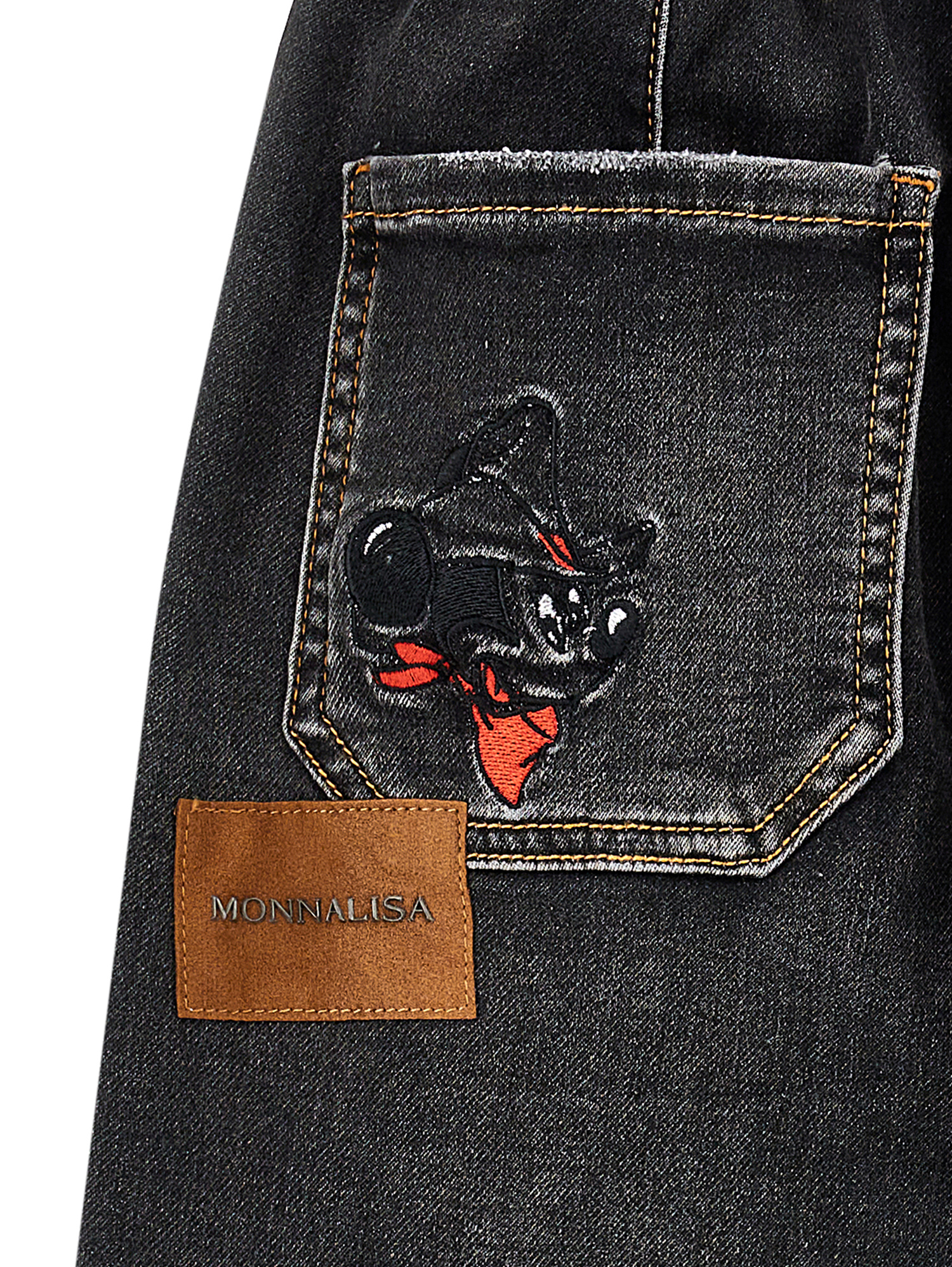 Monnalisa Logo-appliqué Denim Cargo Shorts In Black