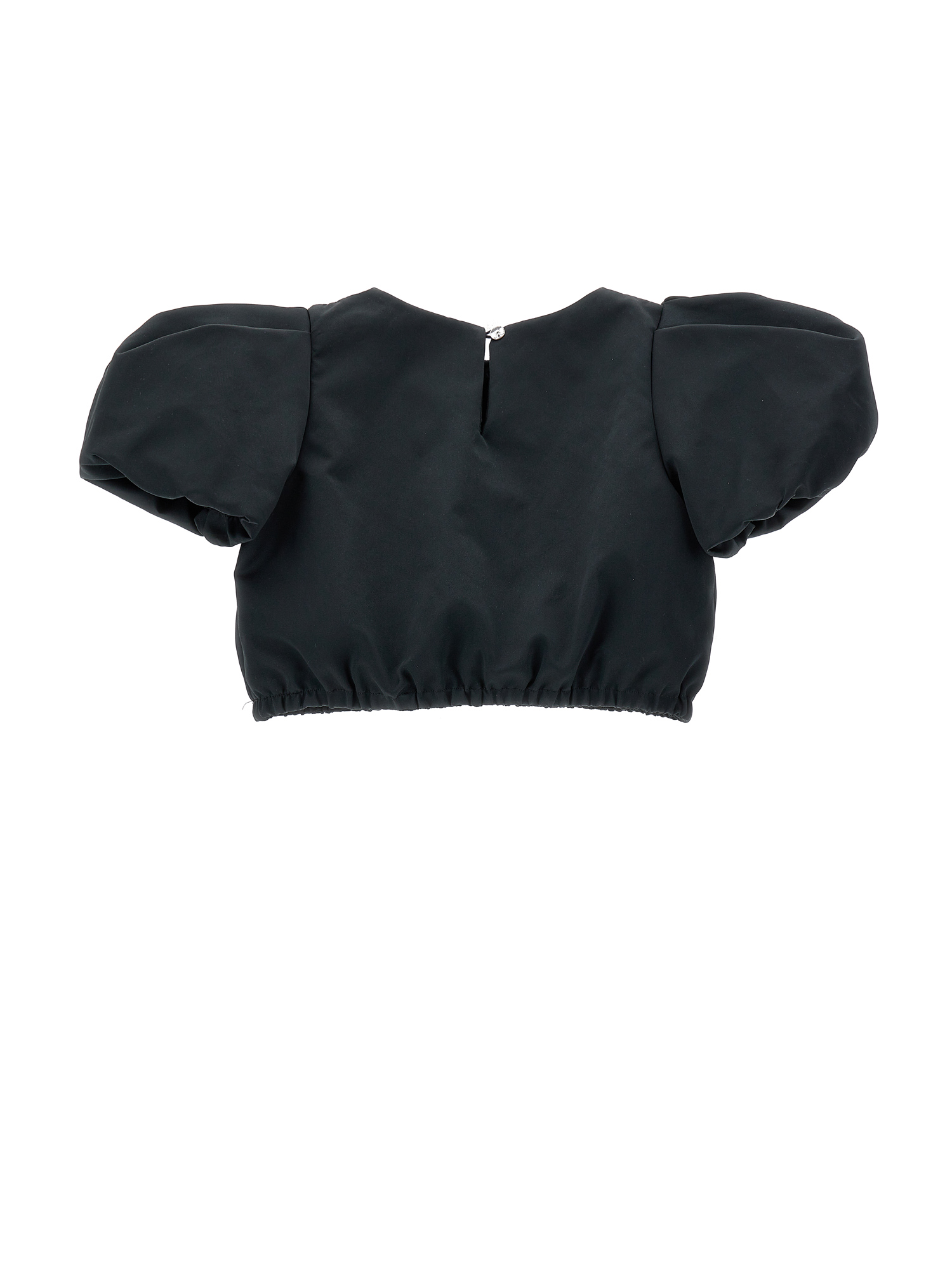 Monnalisa Cropped Duchesse Top In Black