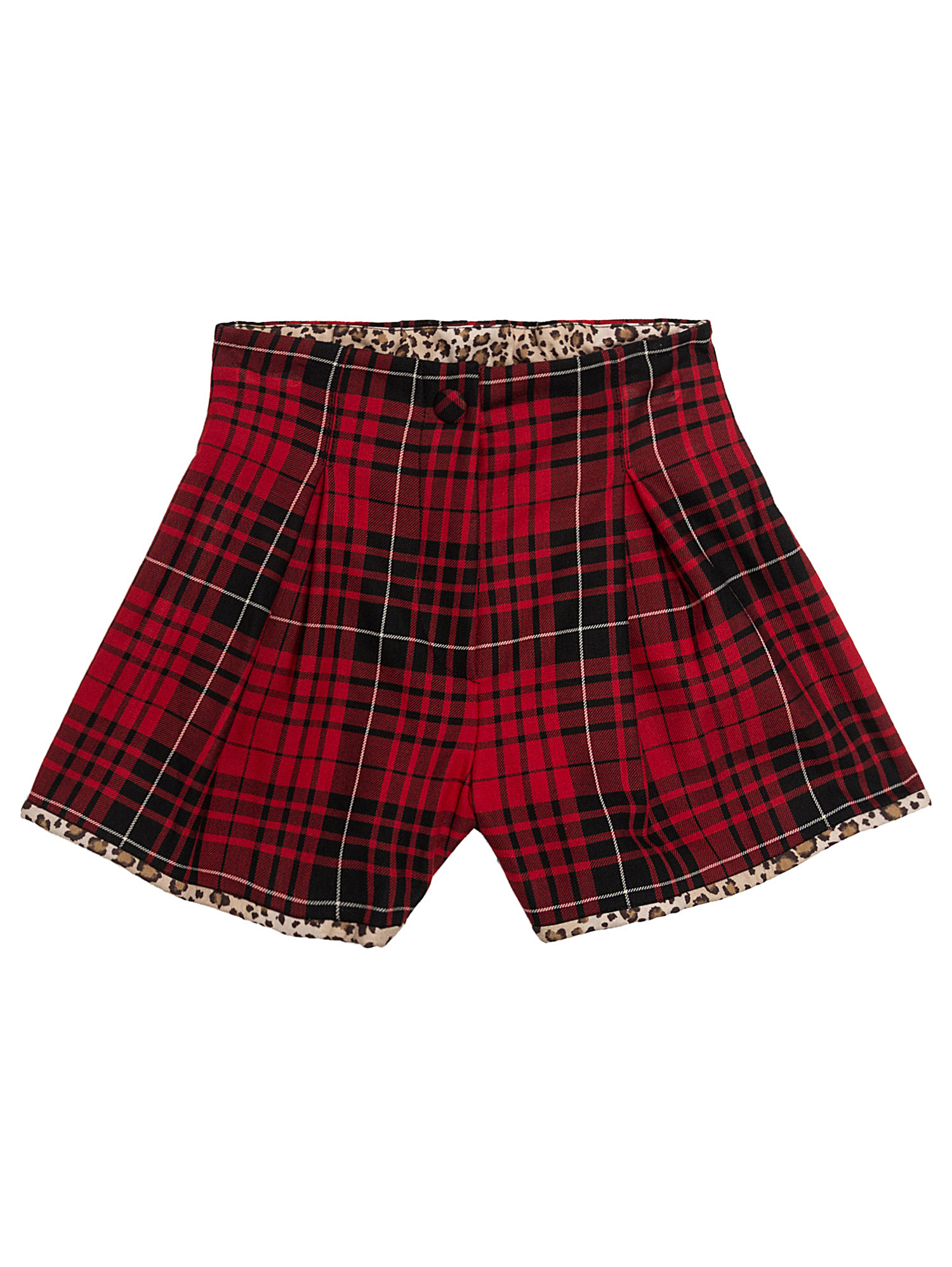 Monnalisa Kids' Tartan-shorts In Rot + Schwarz