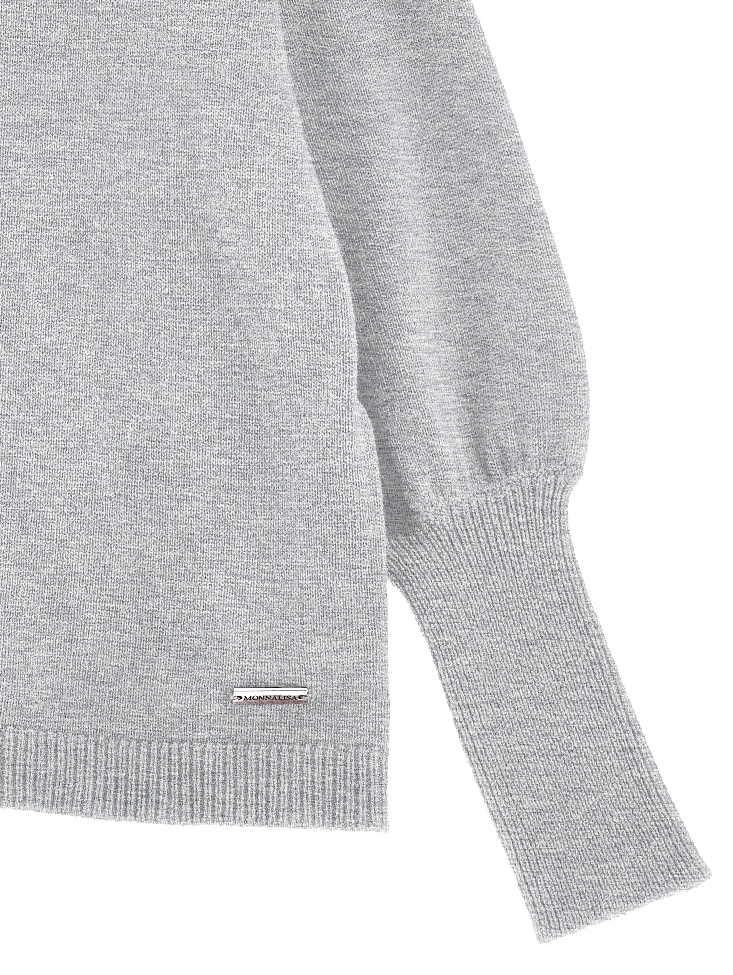Monnalisa Soft Basic Sweater In Grey