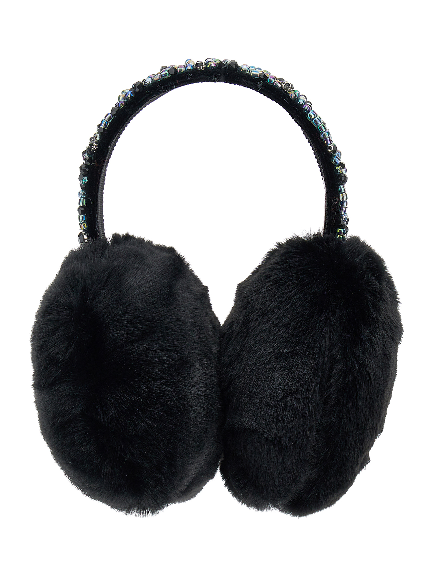 Monnalisa Plush Earmuffs In Black