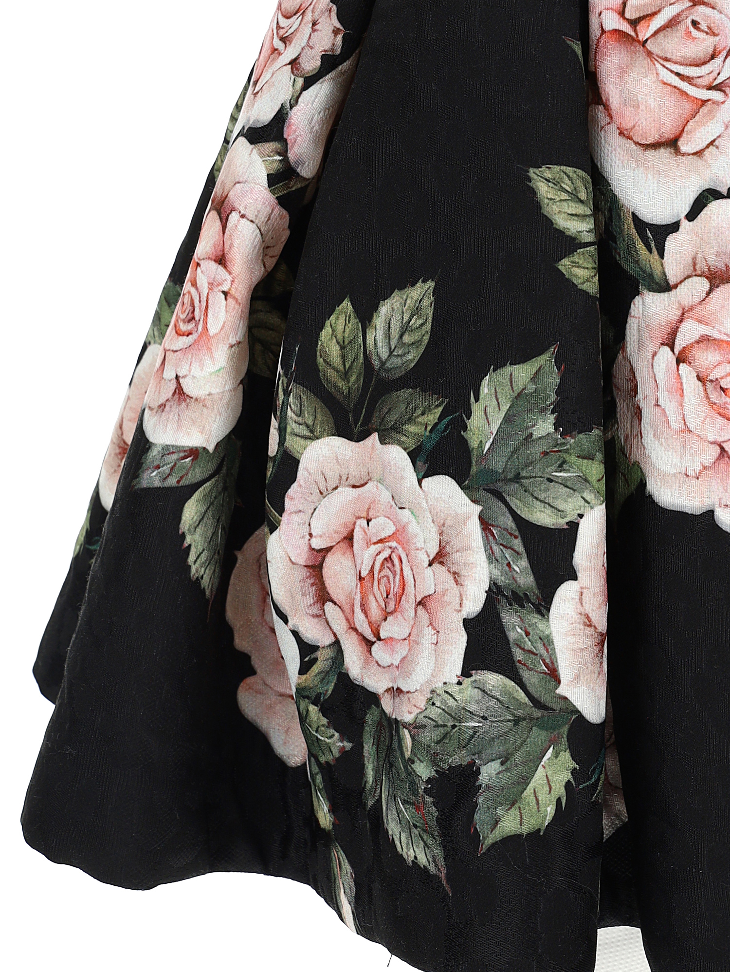 Shop Monnalisa Quilted Rose Skirt In Black
