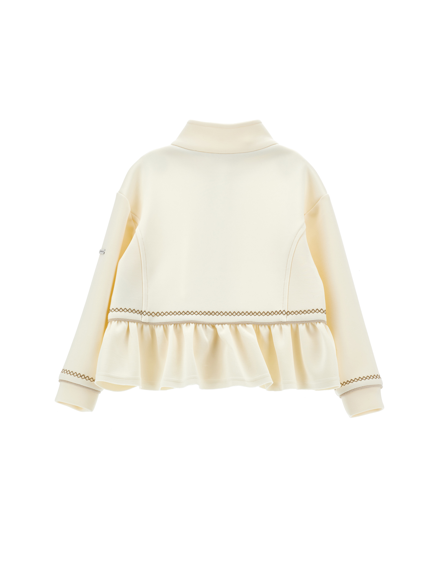 Monnalisa Zip-up Bomber Jacket In Neutral