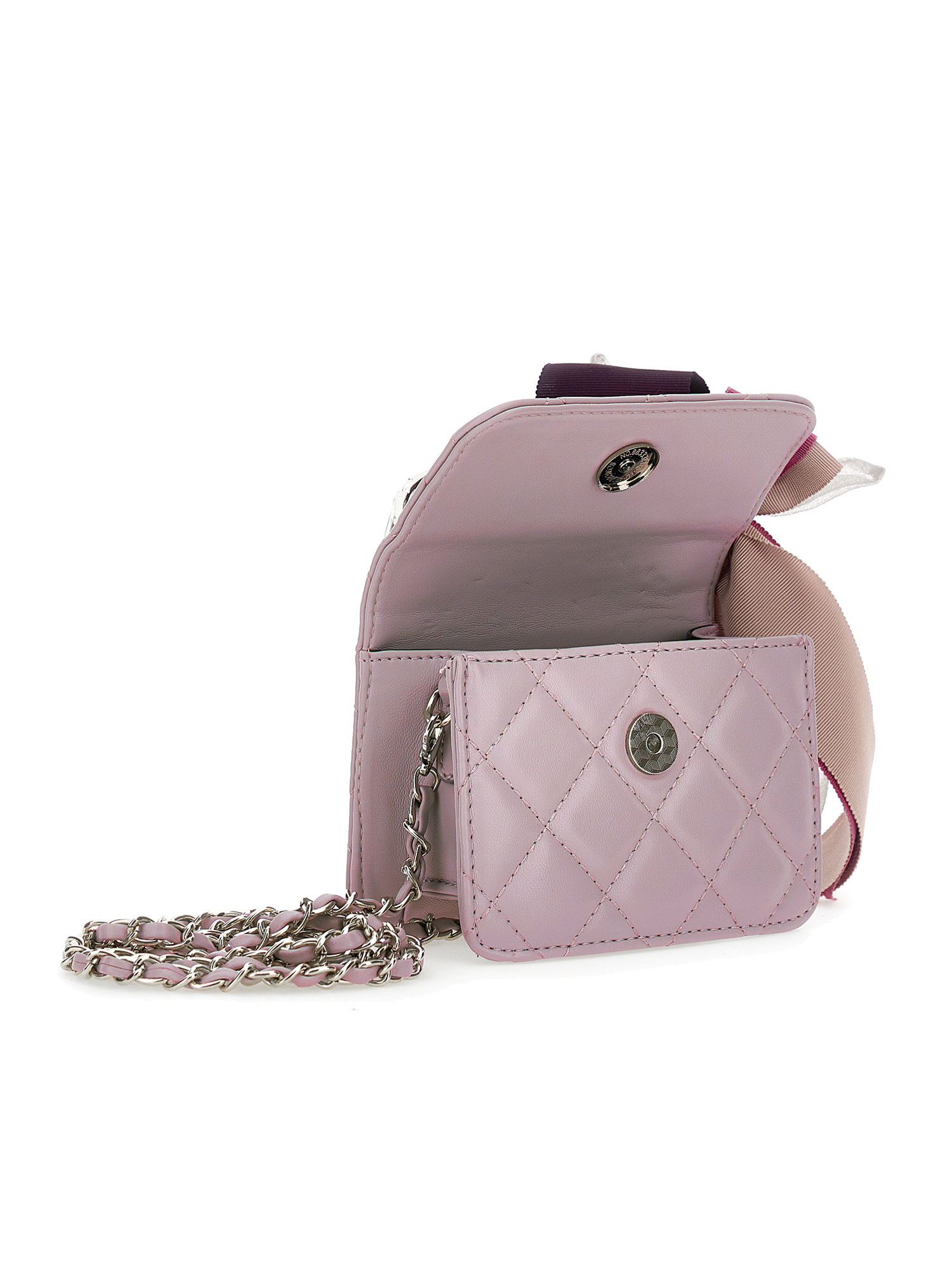 Monnalisa Coated Fabric Mini Bag In Cyclamen