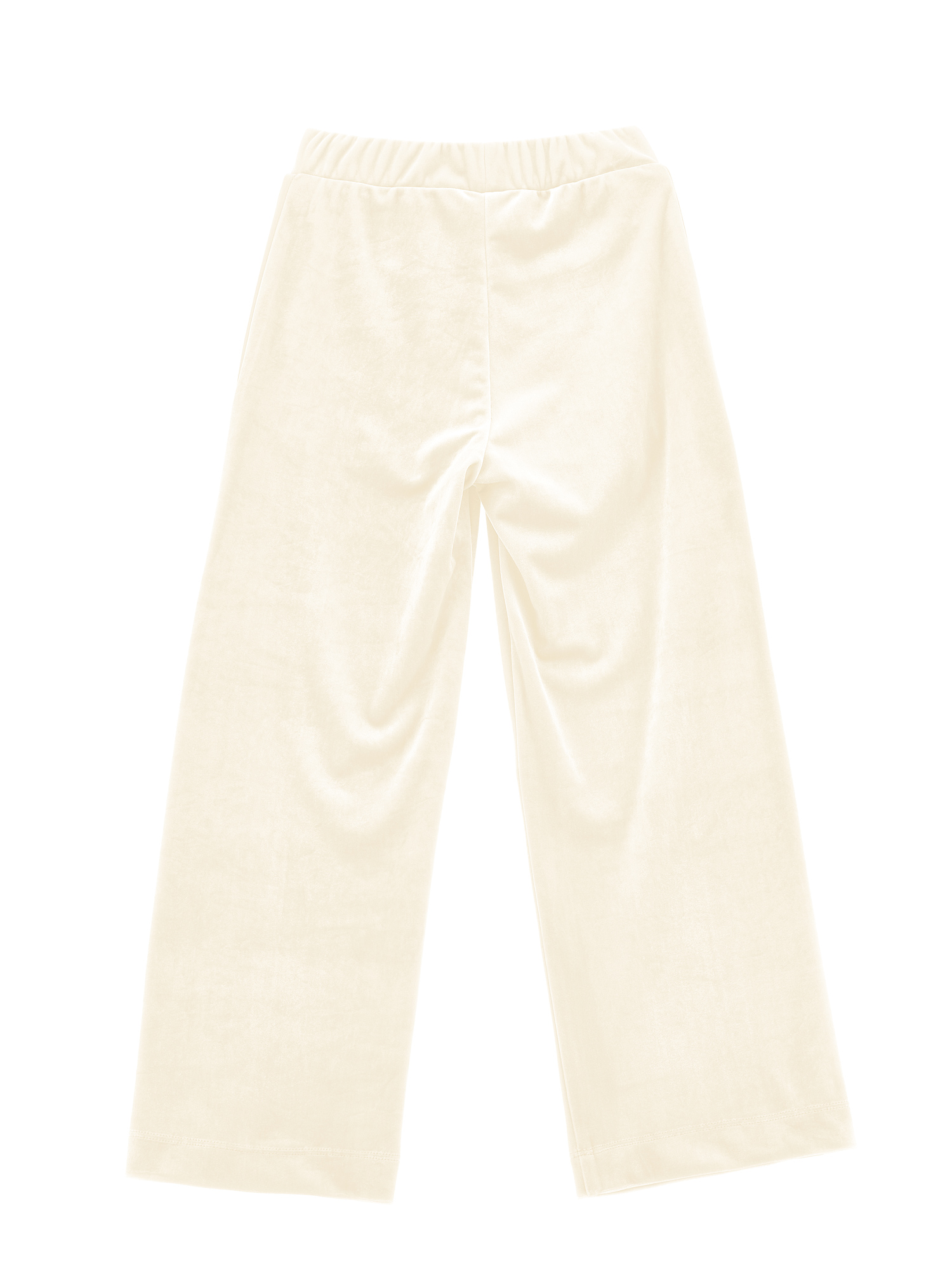 Monnalisa Chenille Palazzo Trousers In Cream