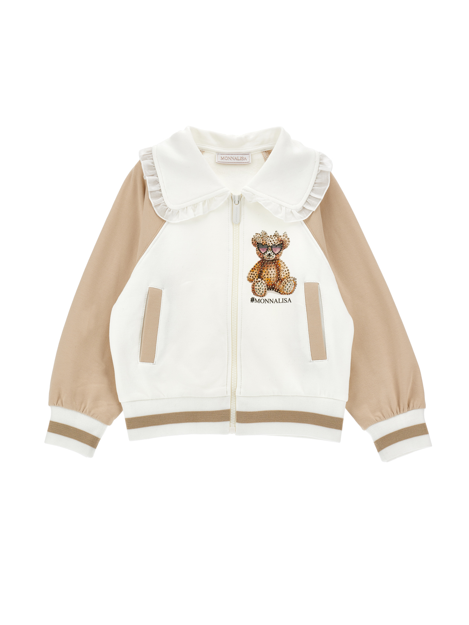 Monnalisa Teddy  Two-tone Sweatshirt In Multi
