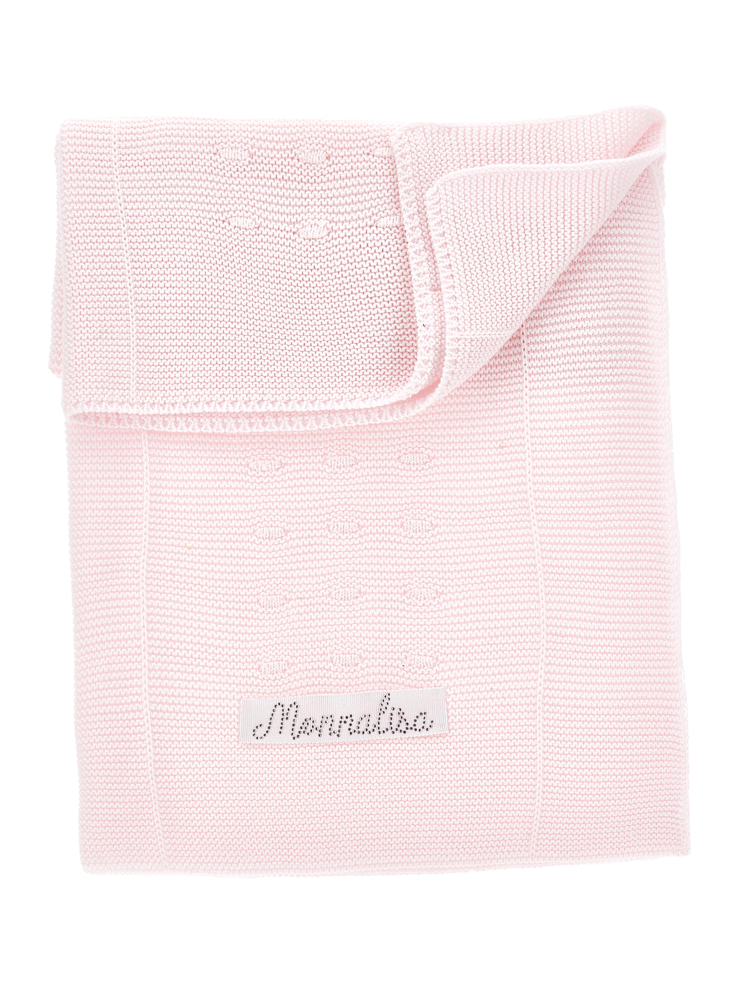 Monnalisa Babies'   Tricot Cotton Blanket In Rosa Fairy Tale