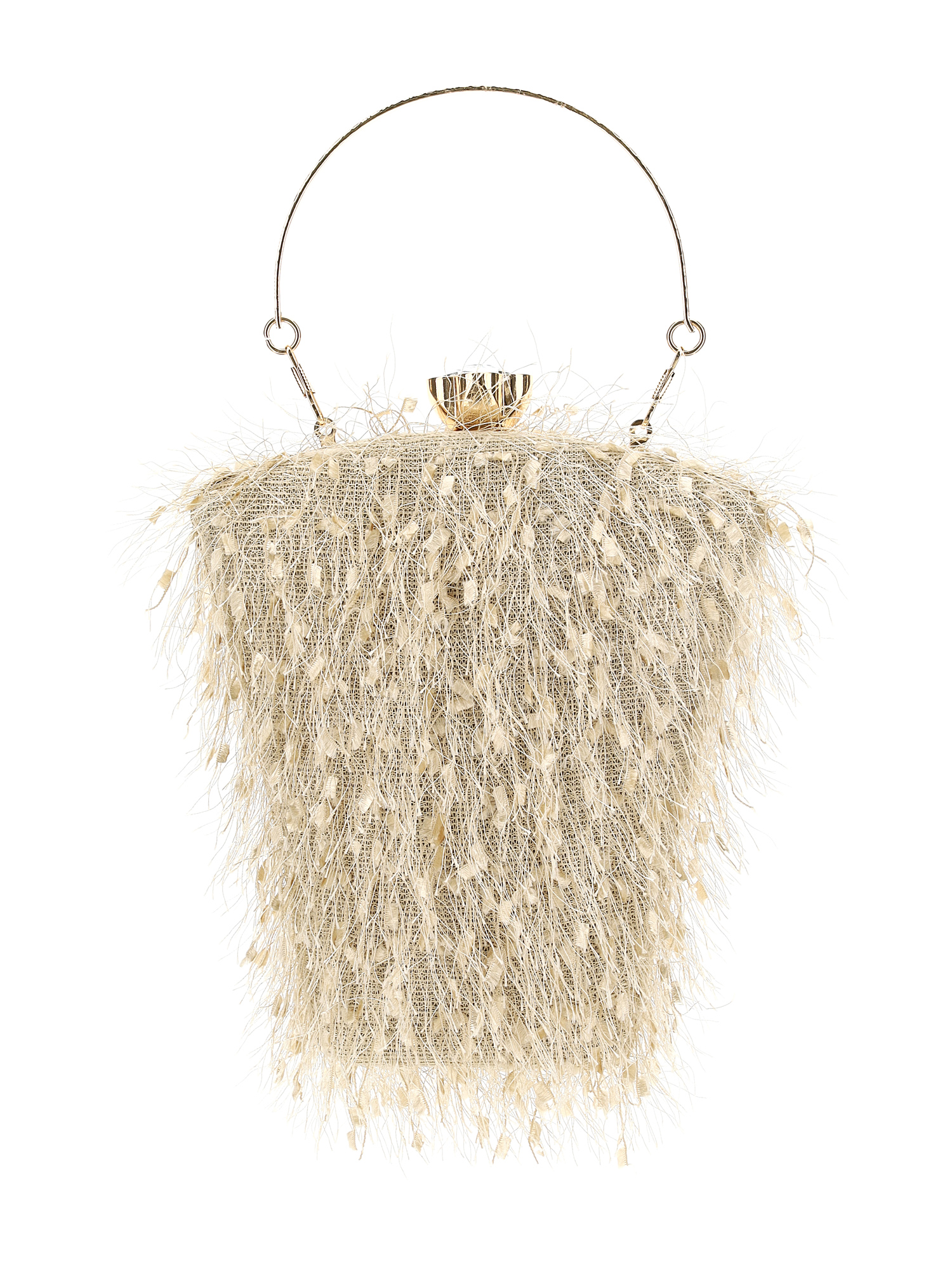 Monnalisa Bag With Frou Frou Fringing In Brown