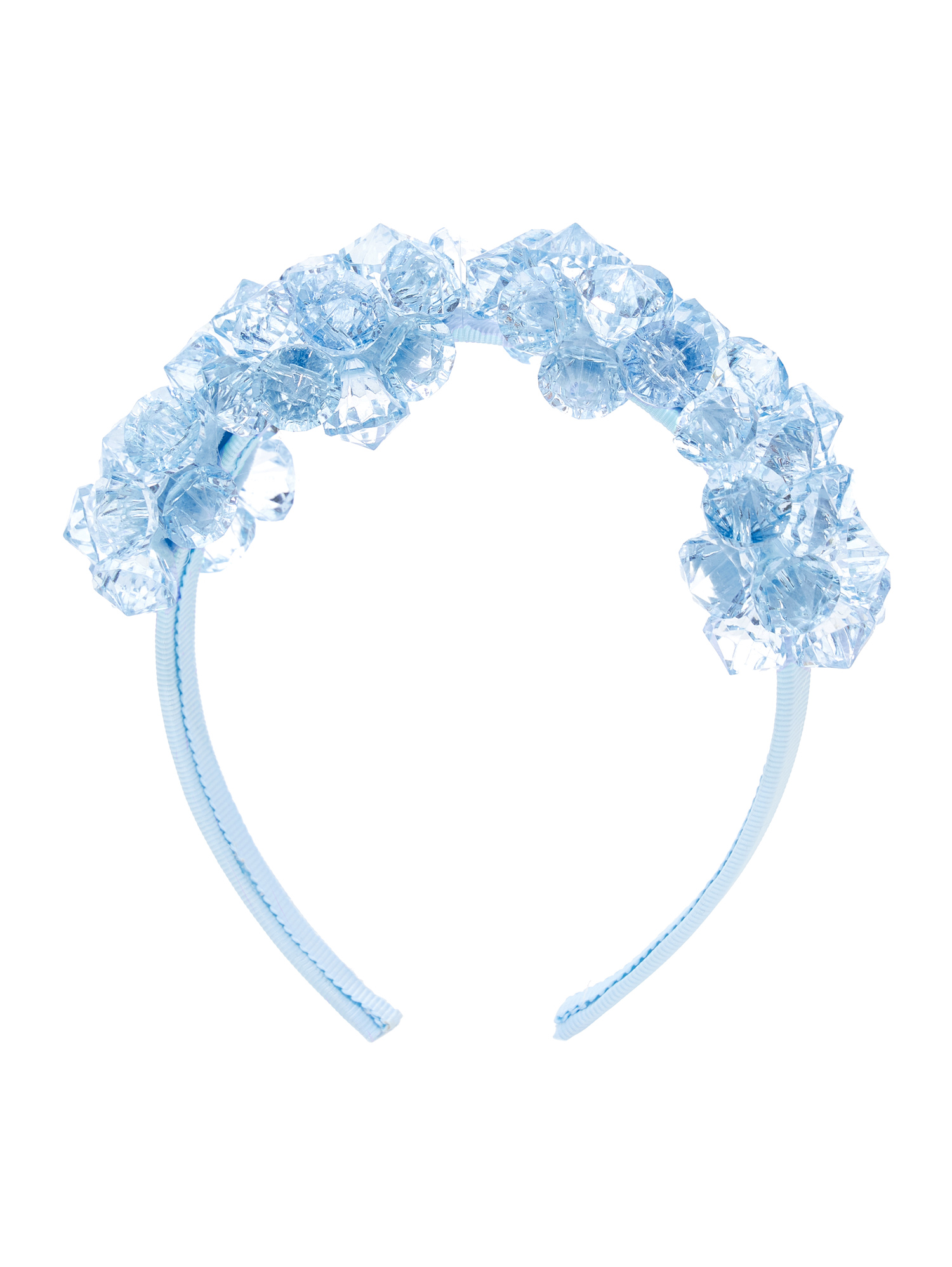 Monnalisa Kids'   Hair Band With Bezels And Pearls In Sky Blue
