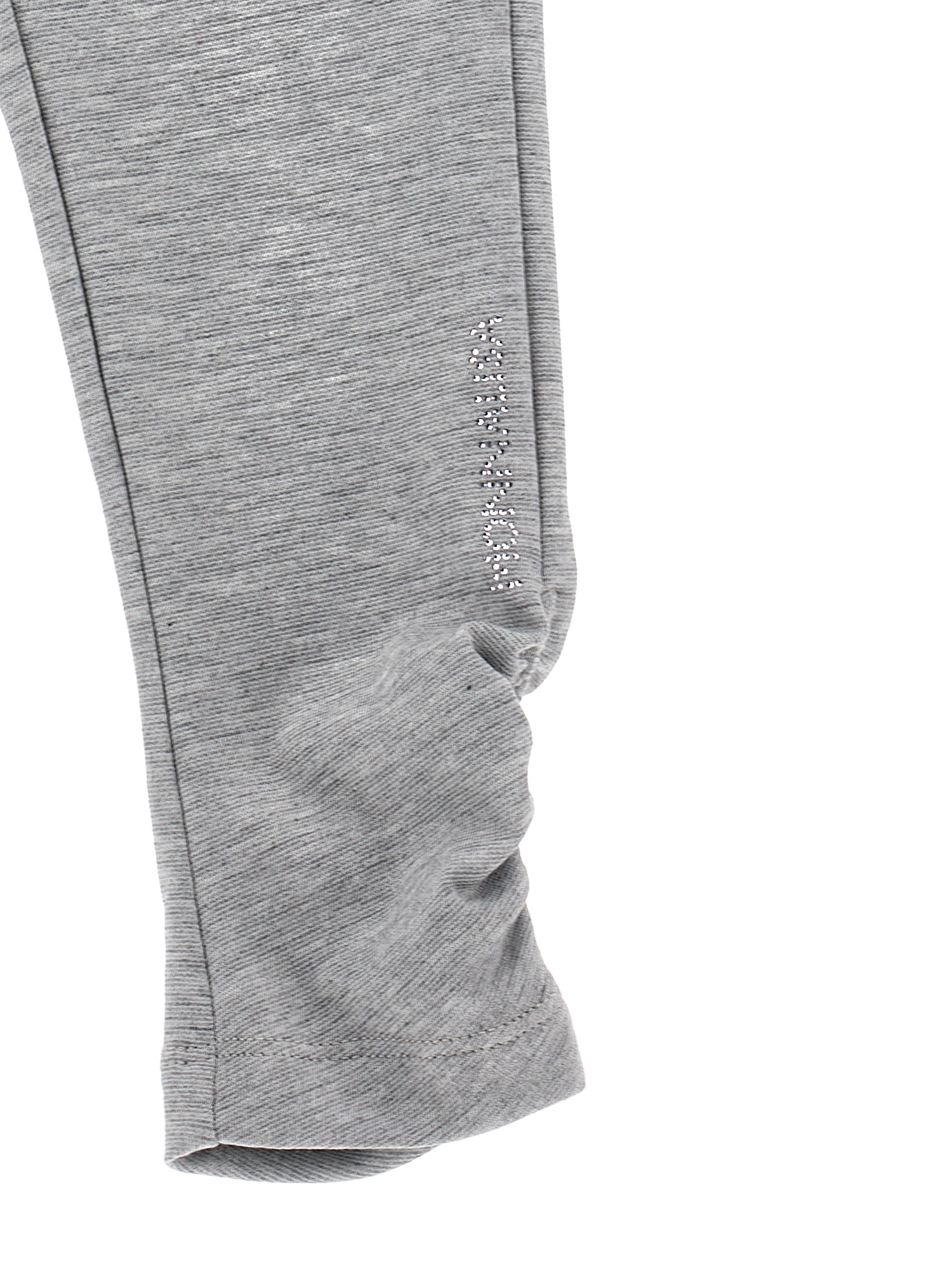 Monnalisa Ruched Milano Stitch Leggings In Light Grey Melange