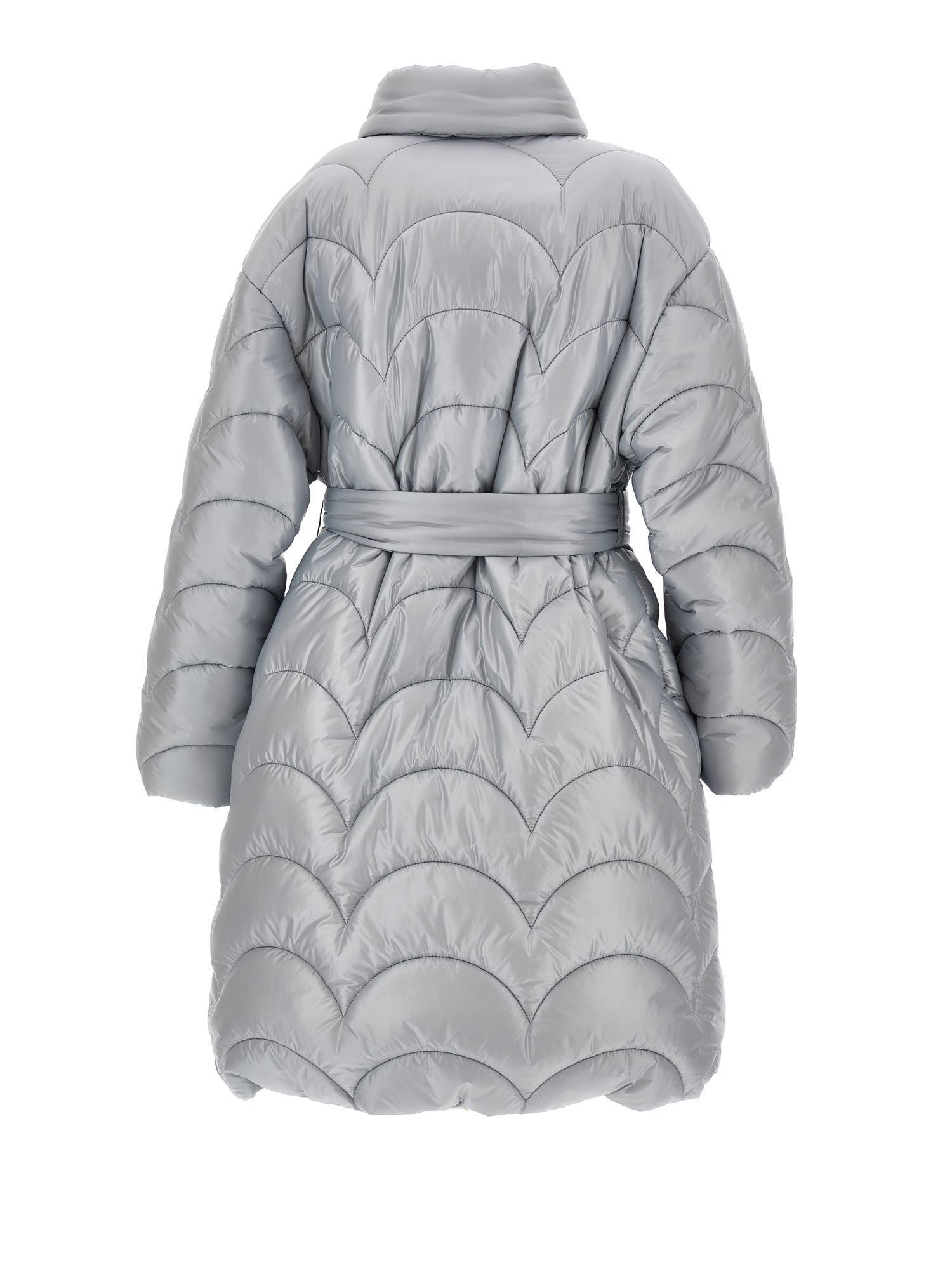 Monnalisa Oversize Quilted Coat In Grey