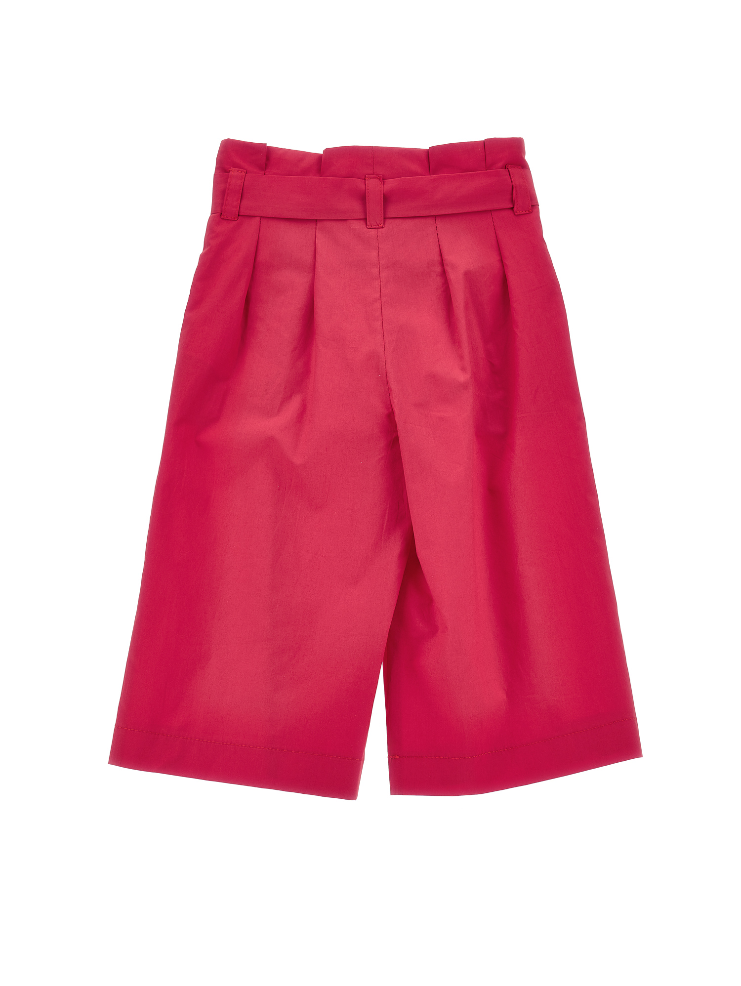 Shop Monnalisa Solid Colour Cropped Trousers In Fuchsia