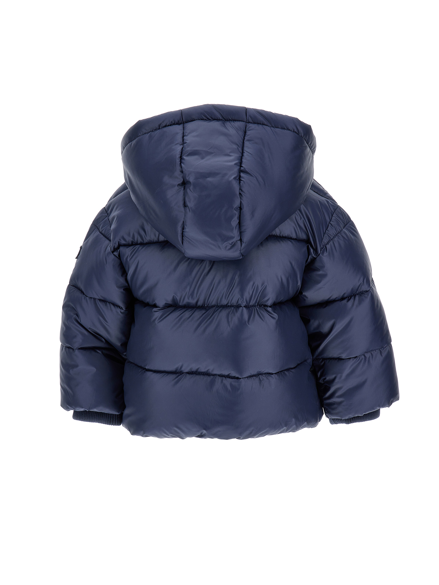 Monnalisa Padded Down Jacket With Plush In Navy Blue
