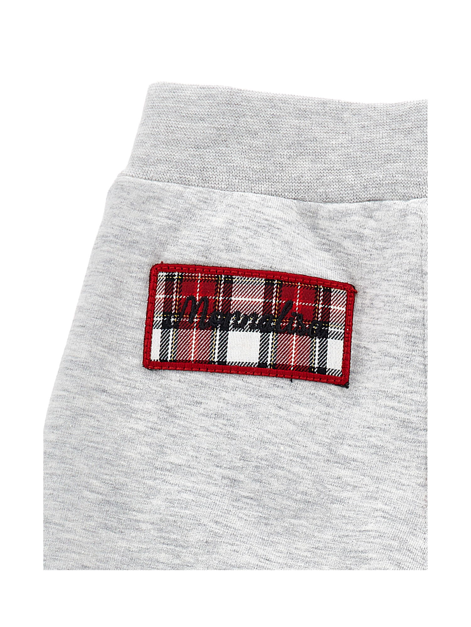 Monnalisa Heart Fleece Joggers In Pearl Grey