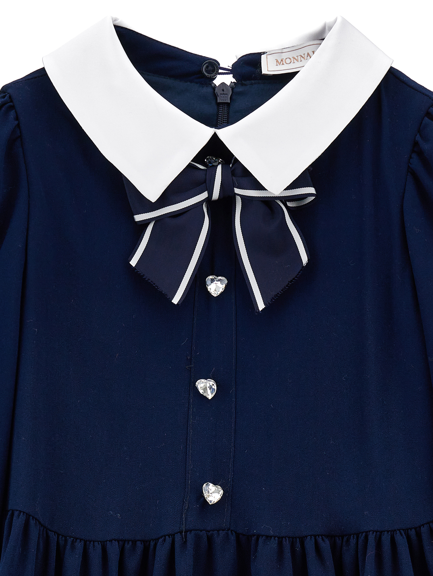 Monnalisa Viscose Dress With Bow In Dark Blue