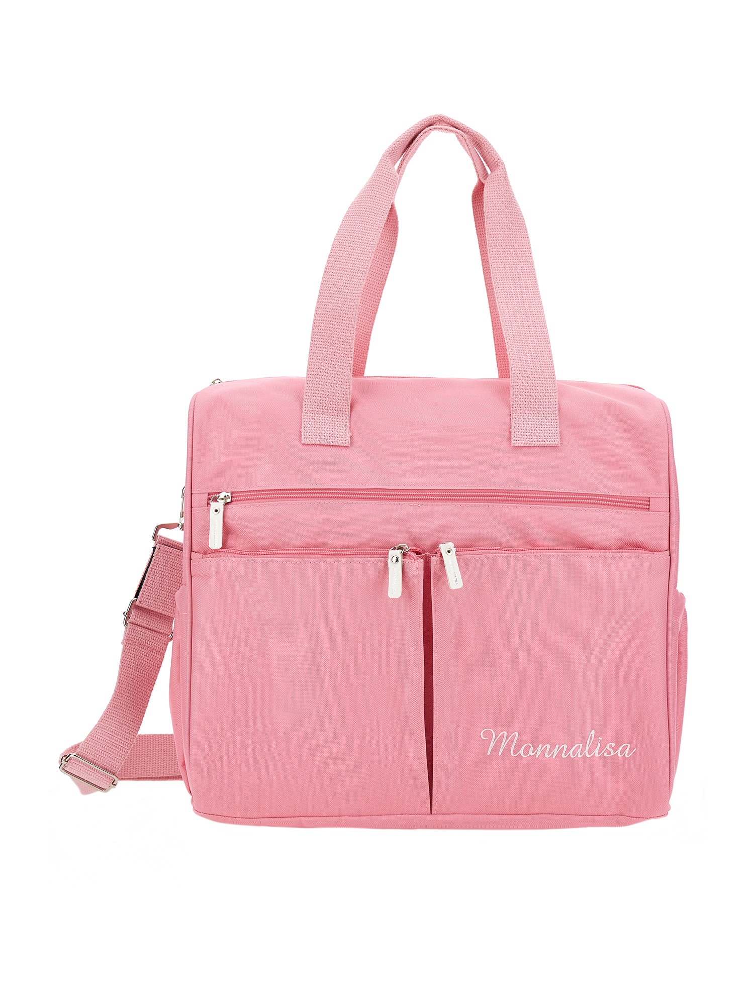 Monnalisa Ottoman Changing Bag With Logo In Rosa Fairy Tale