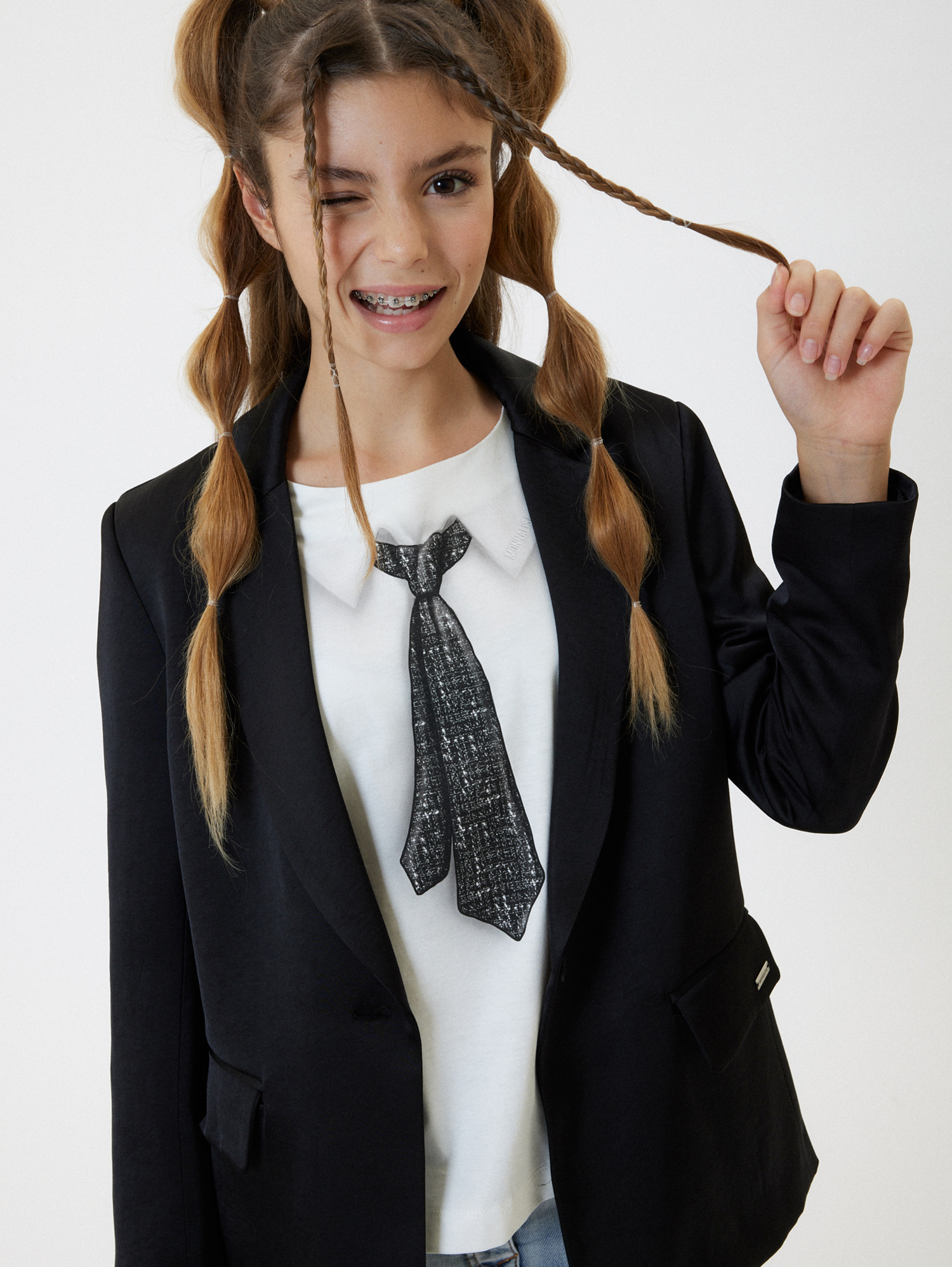 Monnalisa Satin-lined Jacket In Black