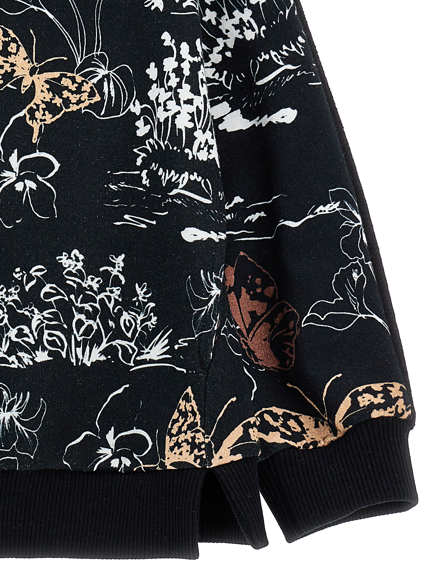 Monnalisa Toile De Jouy Zip-up Hoodie In Black