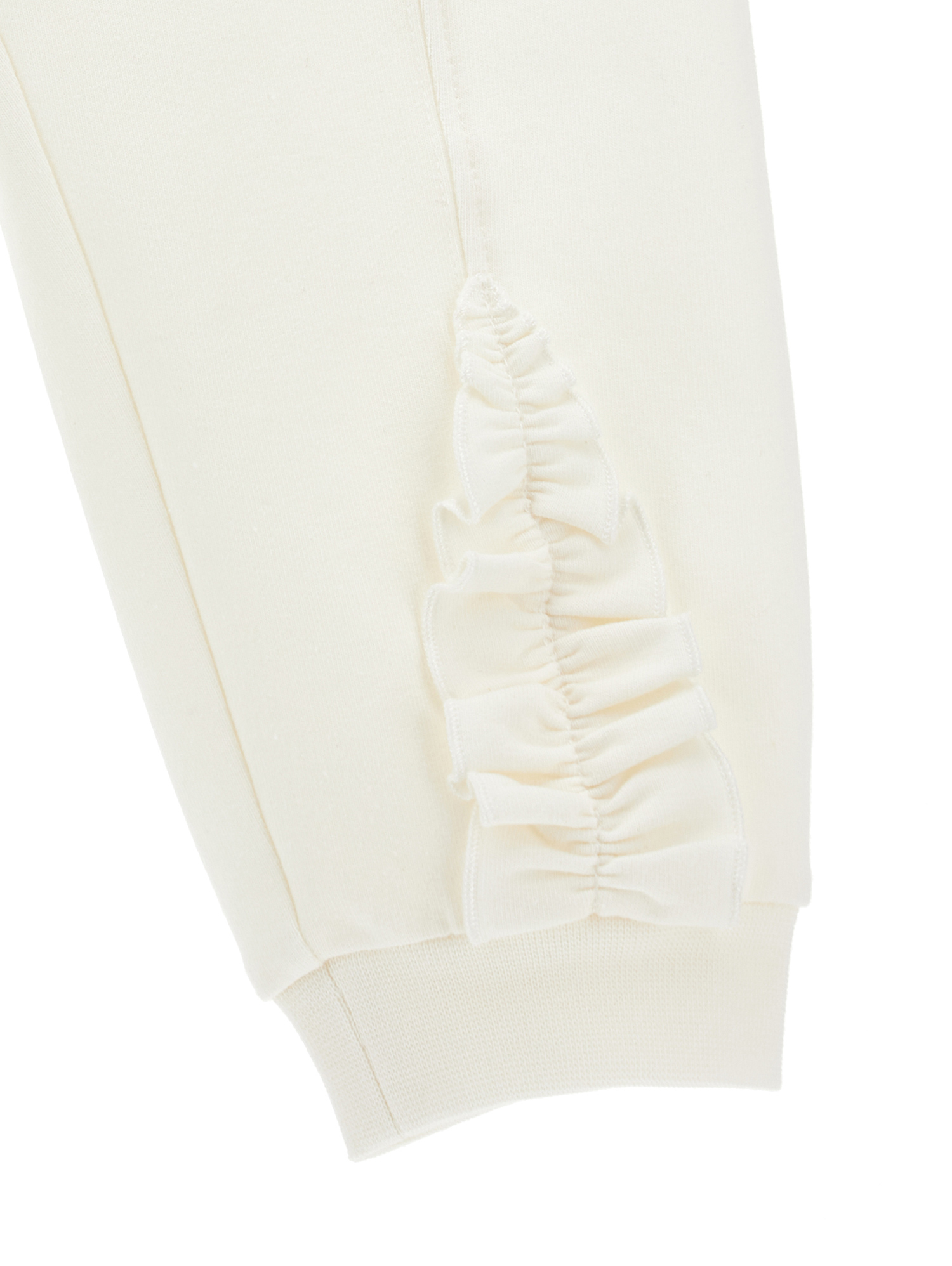 Monnalisa Fleece Joggers With Trim In Cream