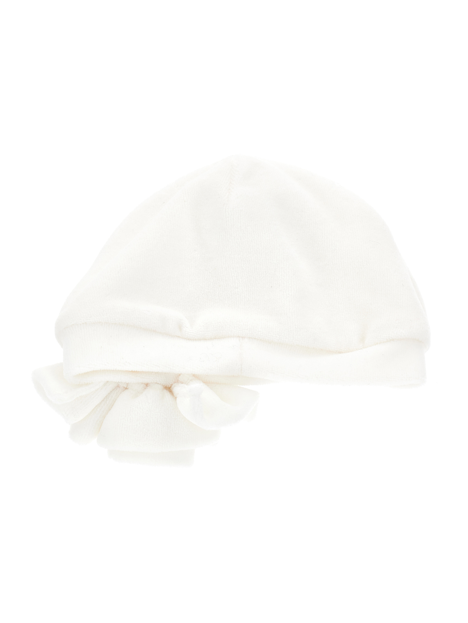 Shop Monnalisa Chenille Hat With Rose In Cream