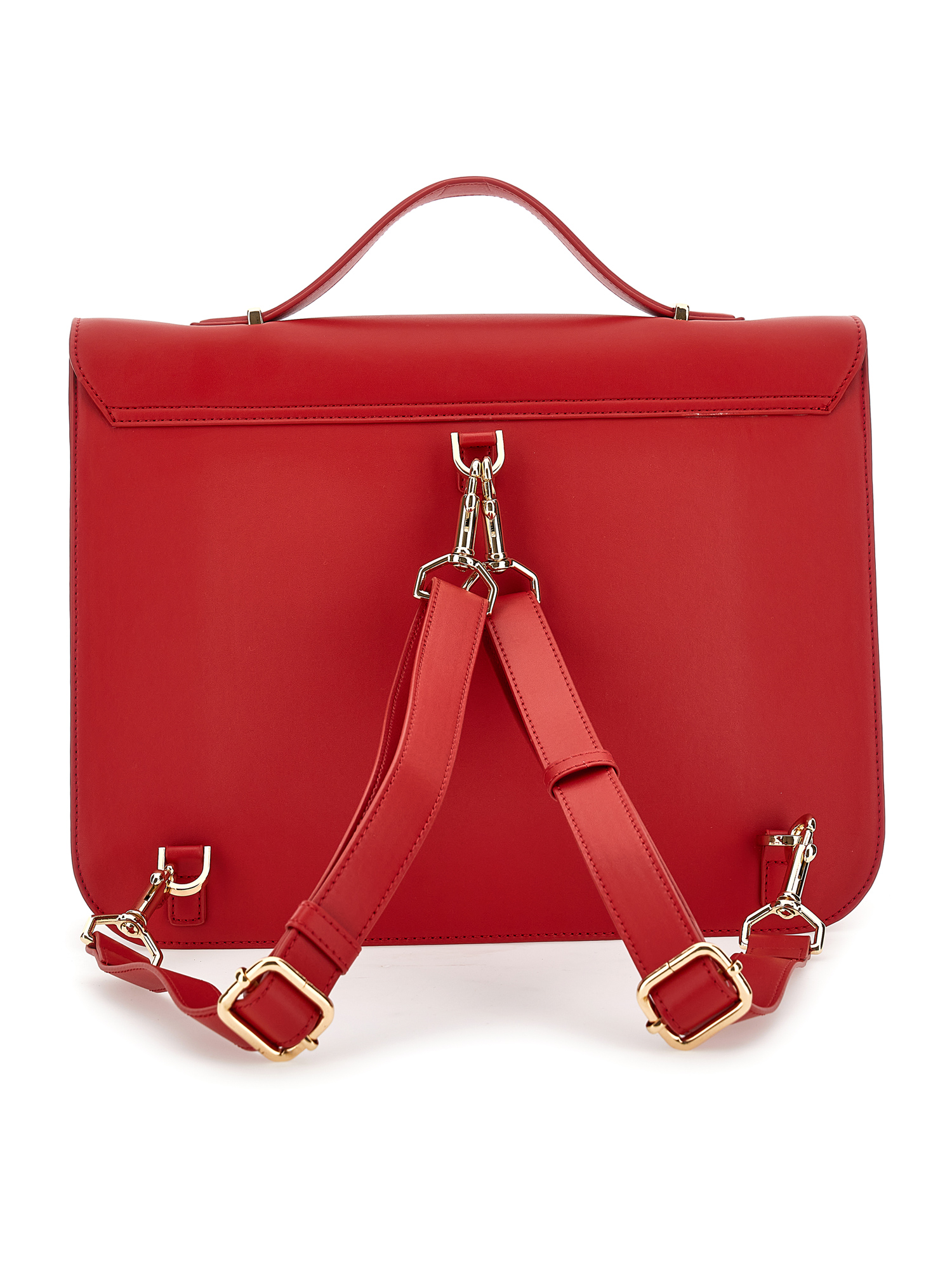 Shop Monnalisa Regenerated Leather Satchel With Bow In Ruby Red