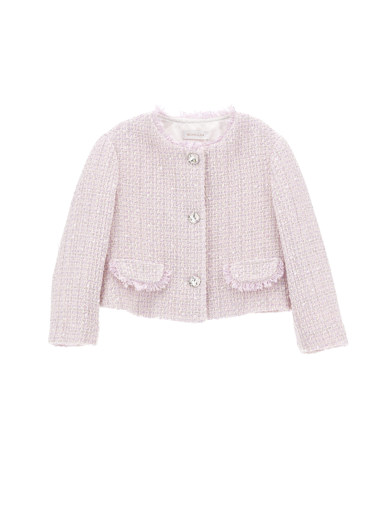 Monnalisa Kids'   Bouclé Melange Jacket In Cyclamen