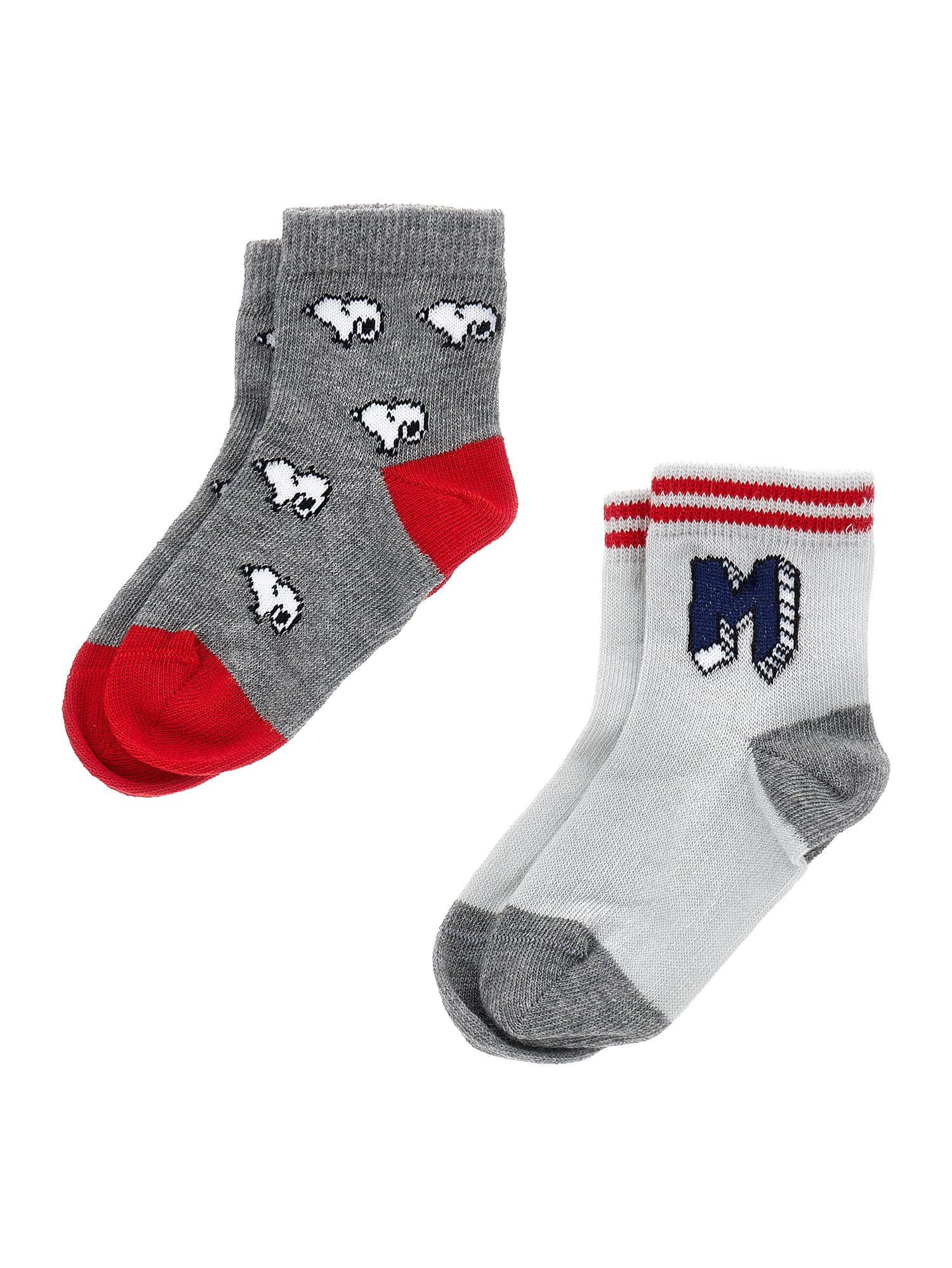 Monnalisa Pair Of Warm Cotton Socks In Grey