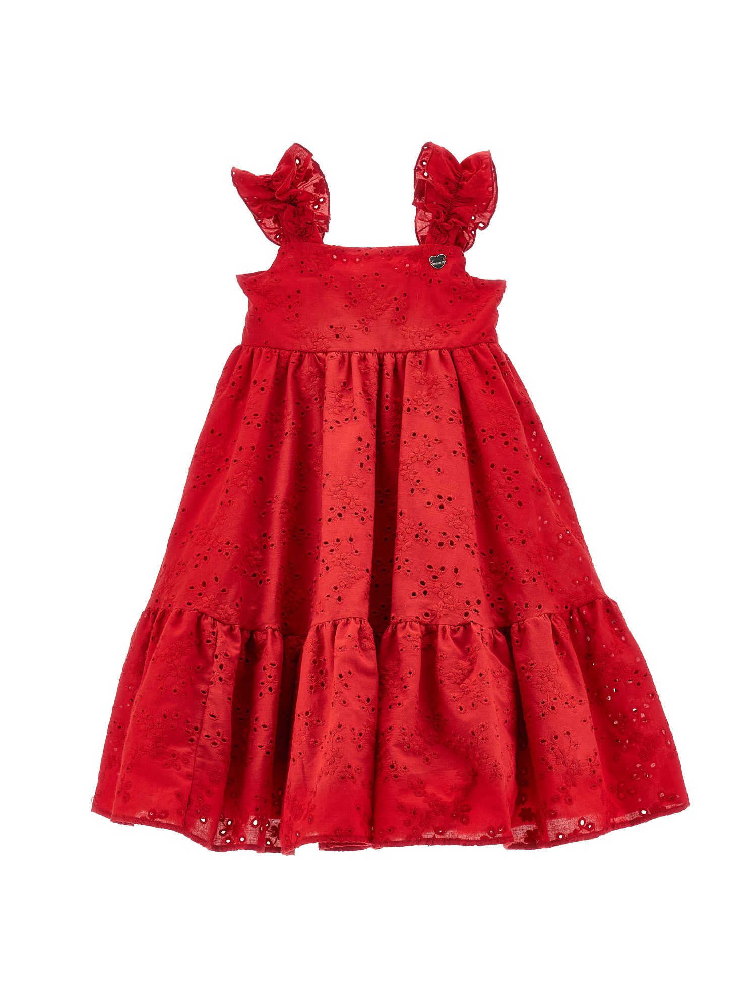 Shop Monnalisa Broderie Anglaise Lace Sundress In Red