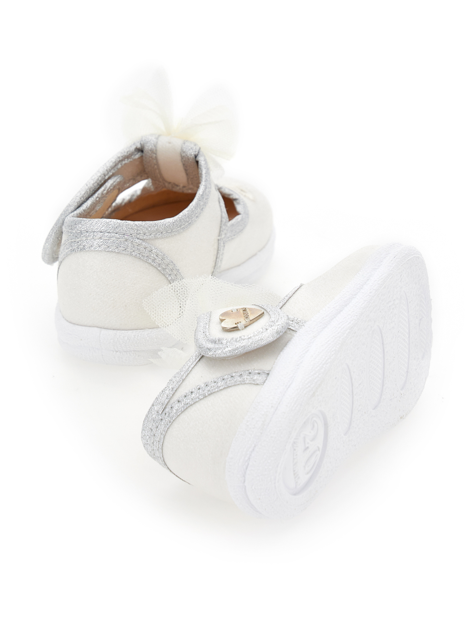Shop Monnalisa Glitter Sandals With Butterfly In Glitter Cream