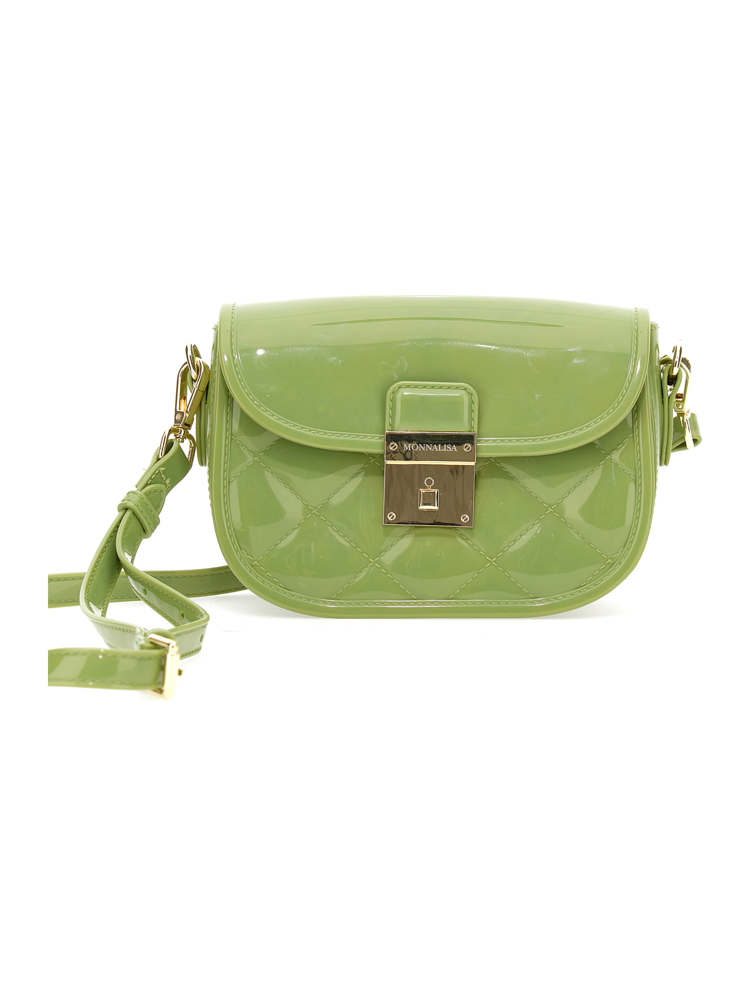 Monnalisa Pvc Bag With Shoulder Strap In Sage Green