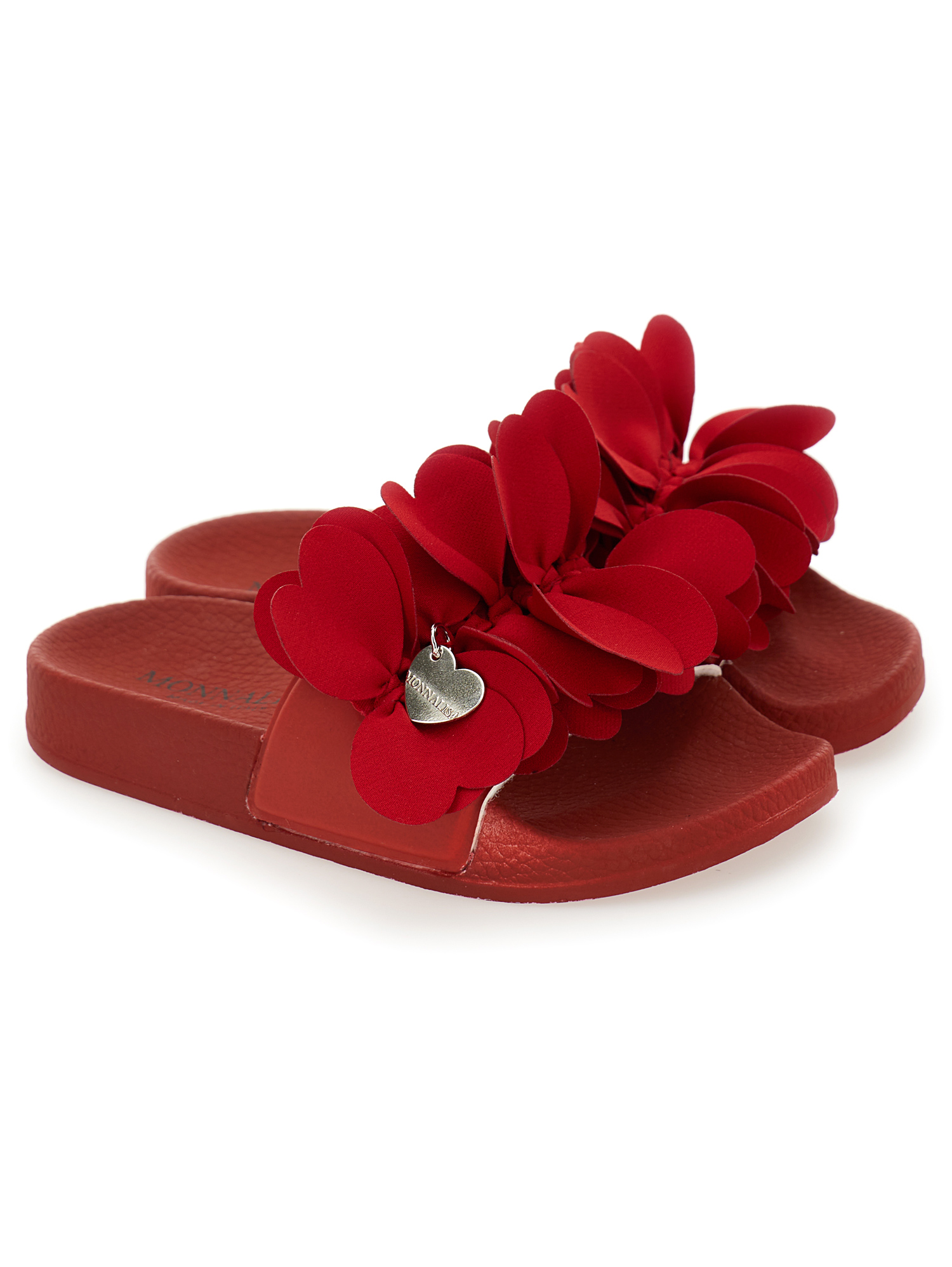 Shop Monnalisa Pvc Sandals With Petals In Red