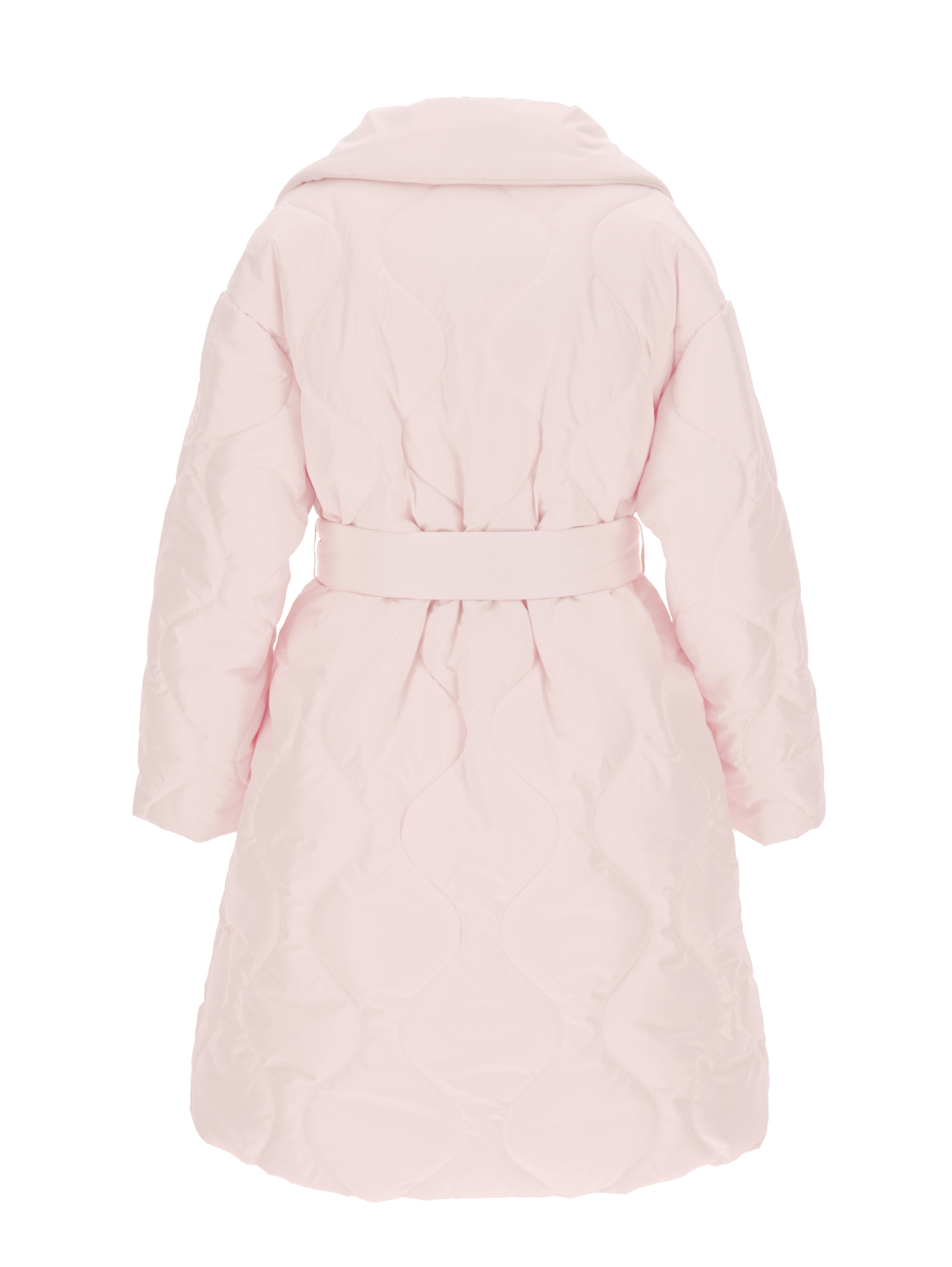 Monnalisa Quilted Technical Fabric Coat In Petal Pink