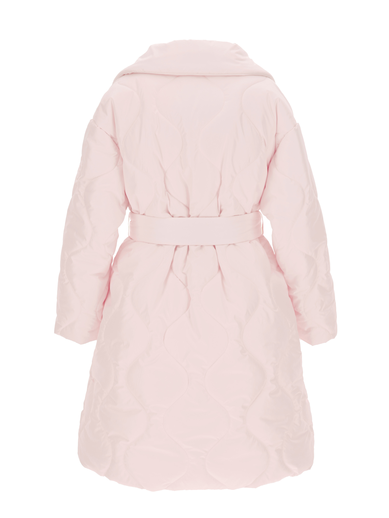 Shop Monnalisa Quilted Technical Fabric Coat In Petal Pink