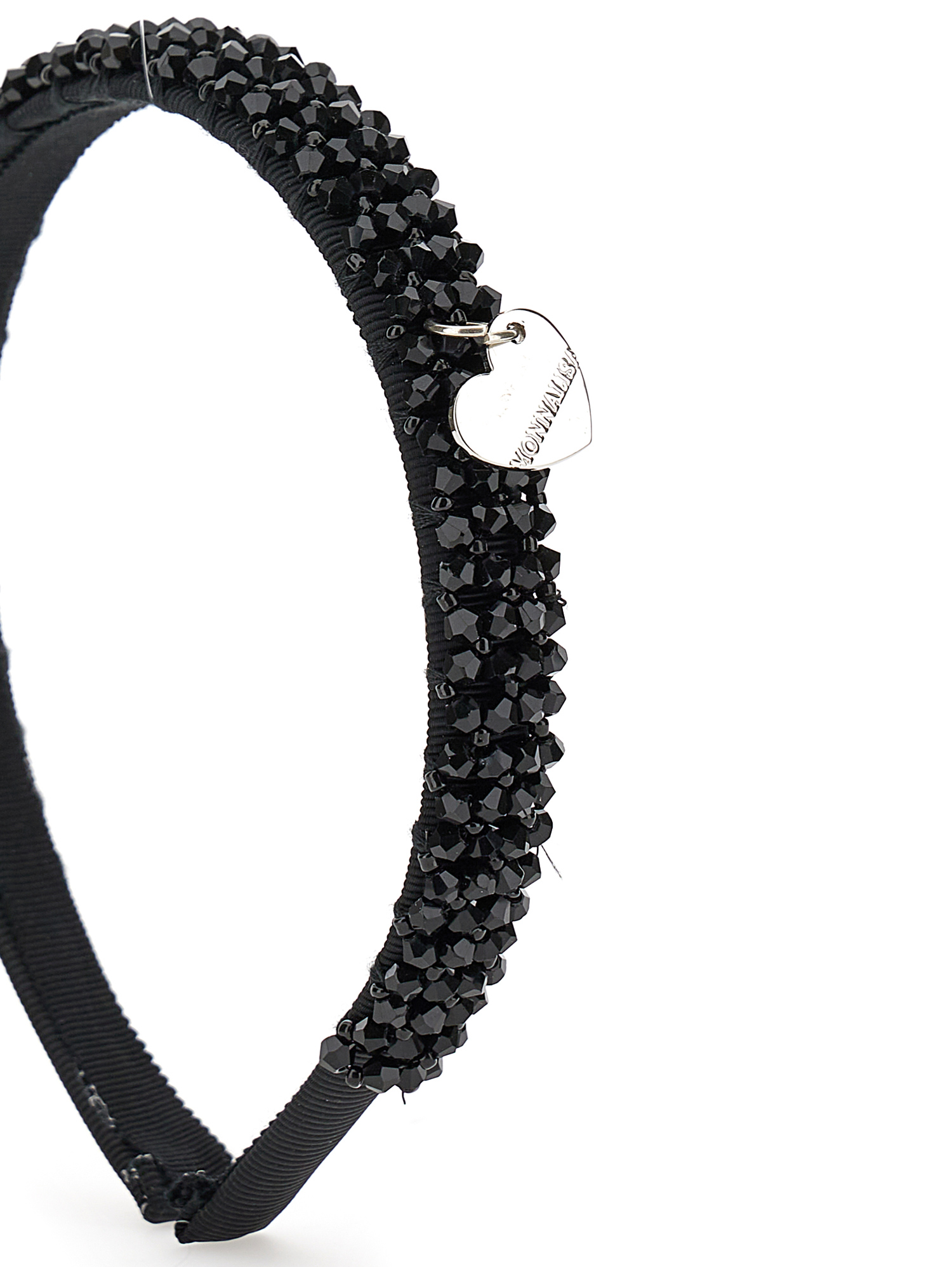 Shop Monnalisa Hairband With Beads In Black