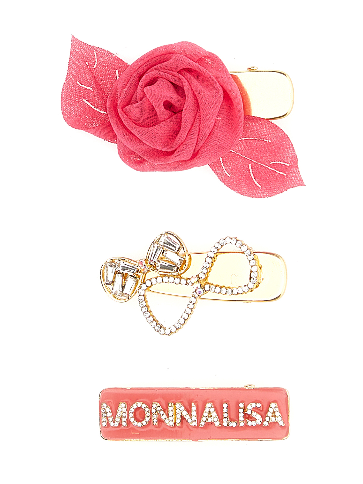 Monnalisa Kids'   Assorted Clip Set In Fuchsia