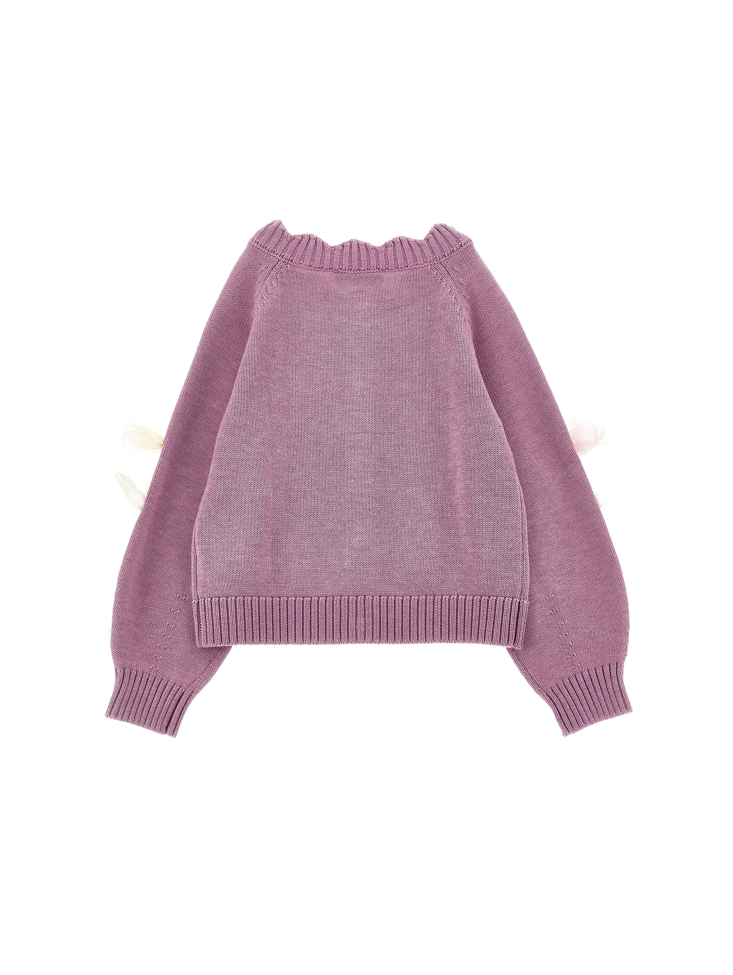 Monnalisa Flower Inlay Cardigan In Blush Pink