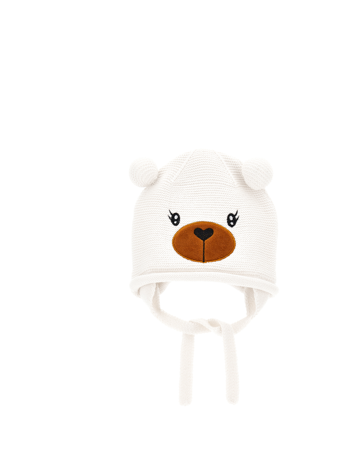 Shop Monnalisa Teddy Bear Hat With Ears In Cream