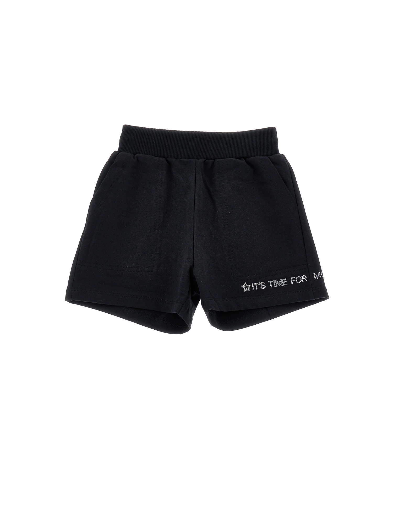 Shop Monnalisa Fleece Shorts In Black