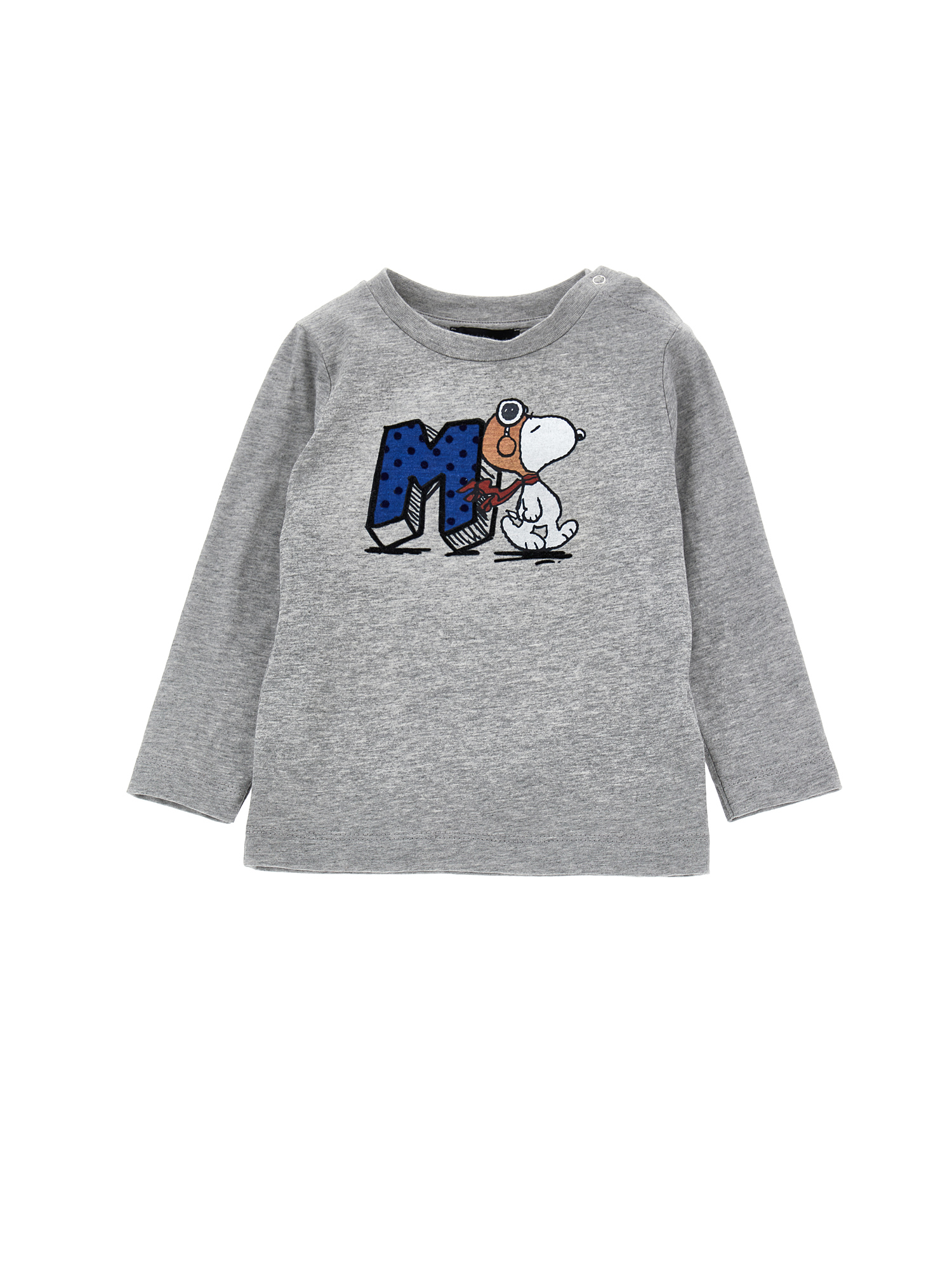 Monnalisa Snoopy Crewneck T-shirt In Grey